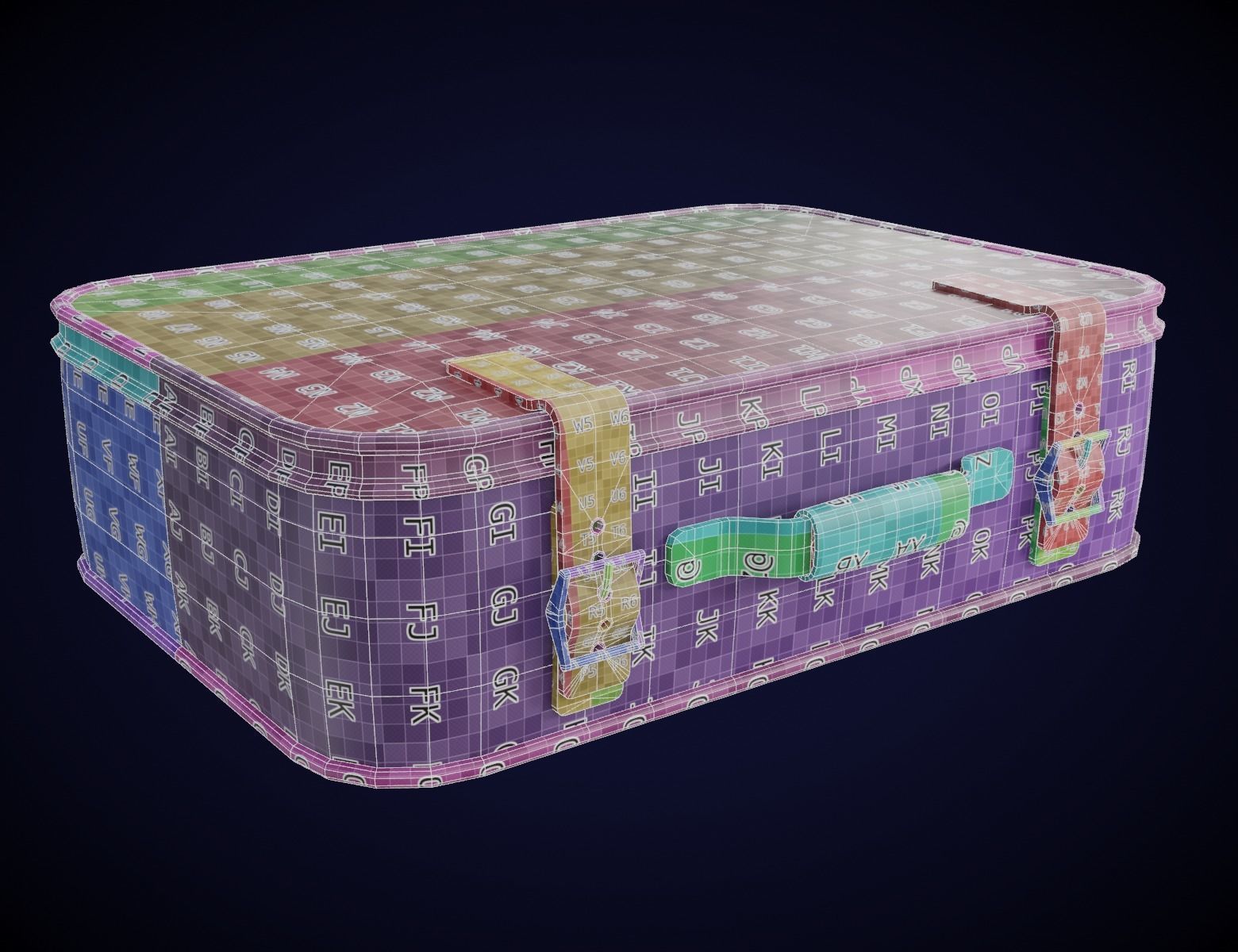 Classic Leather Suitcase Low-poly 3D model_9