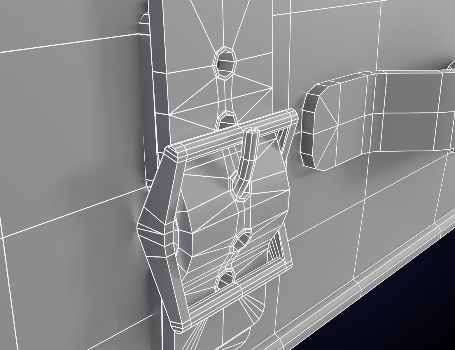 Classic Leather Suitcase Low-poly 3D model_6