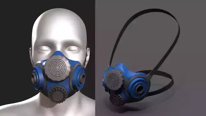 Gas mask respirator scifi military futuristic technology 