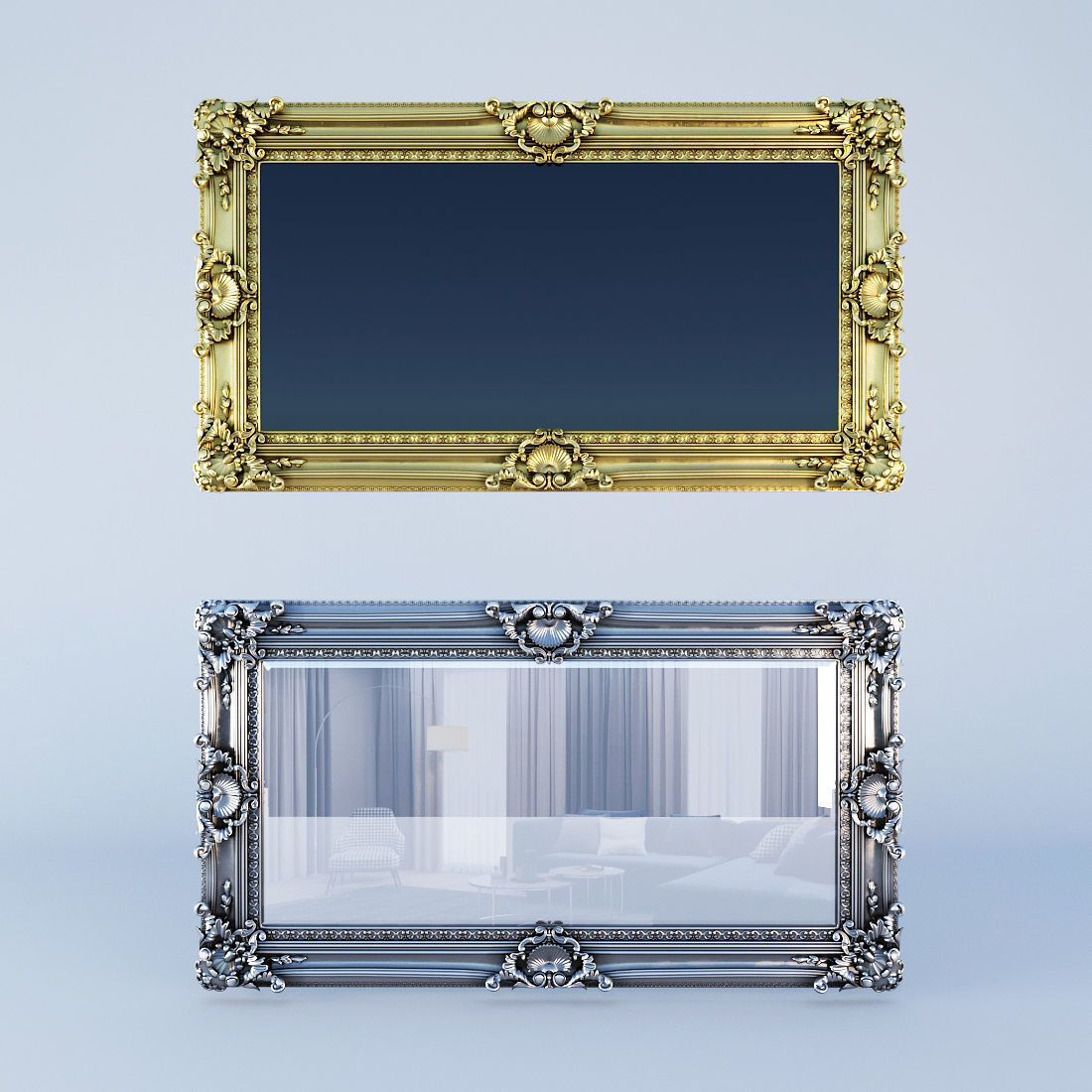 Baguette frame for painting frames and mirrors 3D model_2