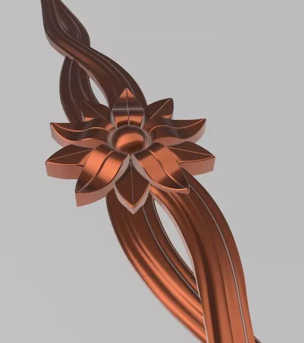 FLOWER 3 embroidery design - orange 3D model_0