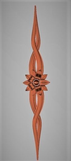FLOWER 3 embroidery design - orange 3D model_1