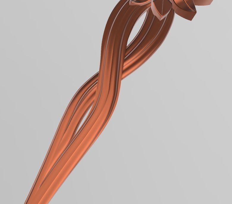 FLOWER 3 embroidery design - orange 3D model_4