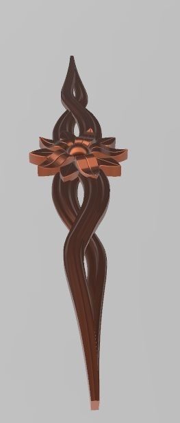 FLOWER 3 embroidery design - orange 3D model_3