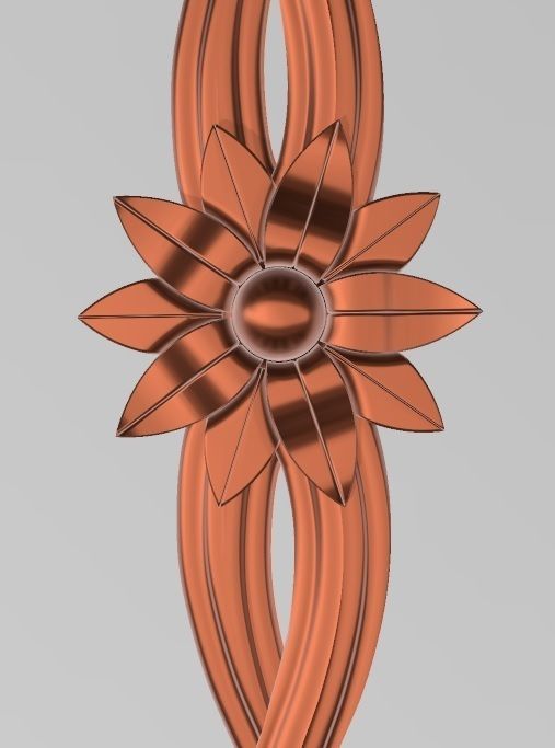 FLOWER 3 embroidery design - orange 3D model_2