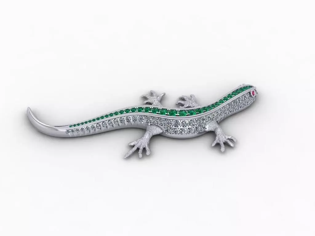 Lizard Full Diamond Pendants Buttoned Shirt Mat Day Cai Ao 3D print model
