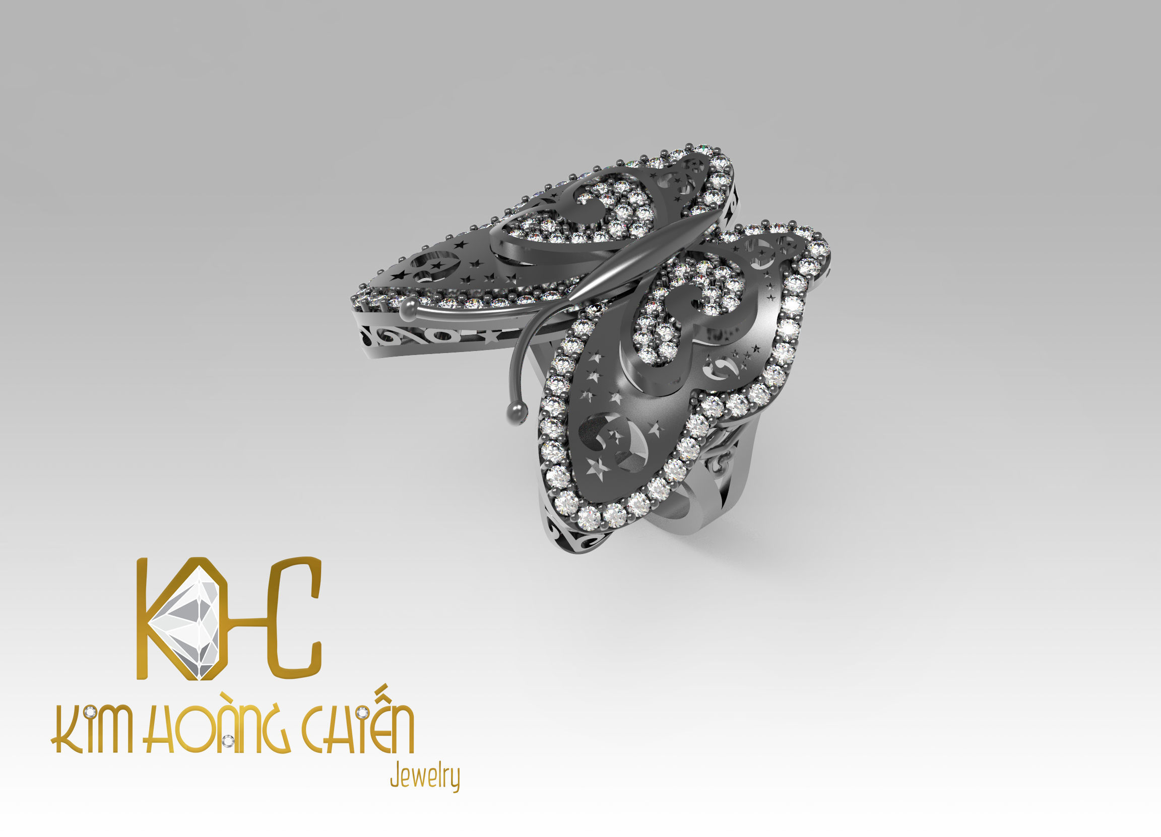 Rings-CC2-with diamond -1 Files 3D print model 3D print model  3D print model_7