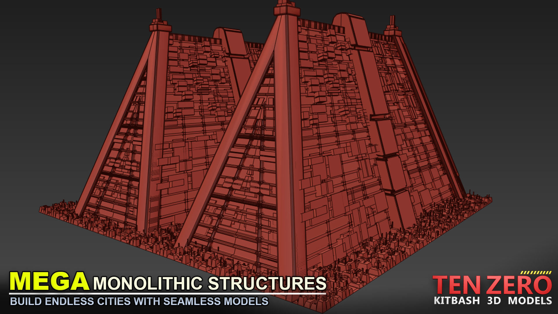 MEGA MONOLITHIC STRUCTURES SCI-FI KITBASH 3D model_7