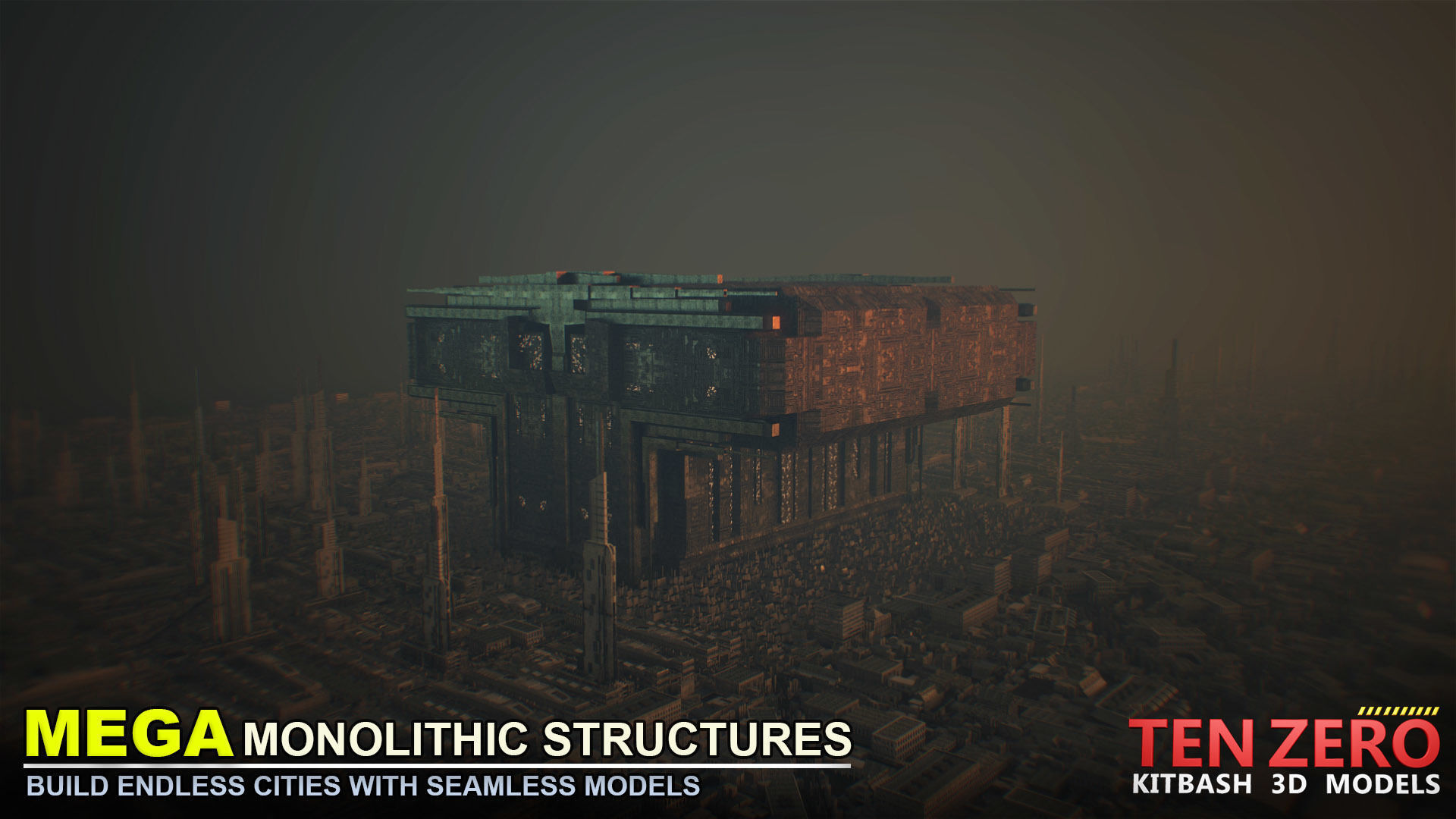 MEGA MONOLITHIC STRUCTURES SCI-FI KITBASH 3D model_17