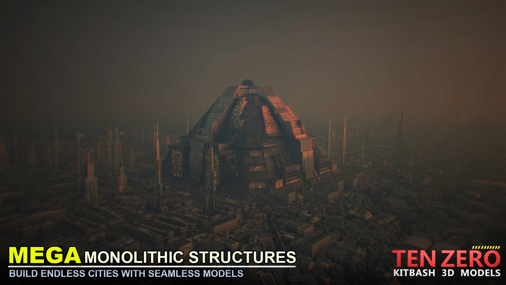 MEGA MONOLITHIC STRUCTURES SCI-FI KITBASH 3D model_19