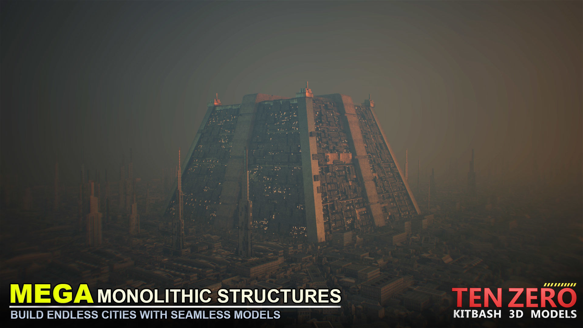 MEGA MONOLITHIC STRUCTURES SCI-FI KITBASH 3D model_20