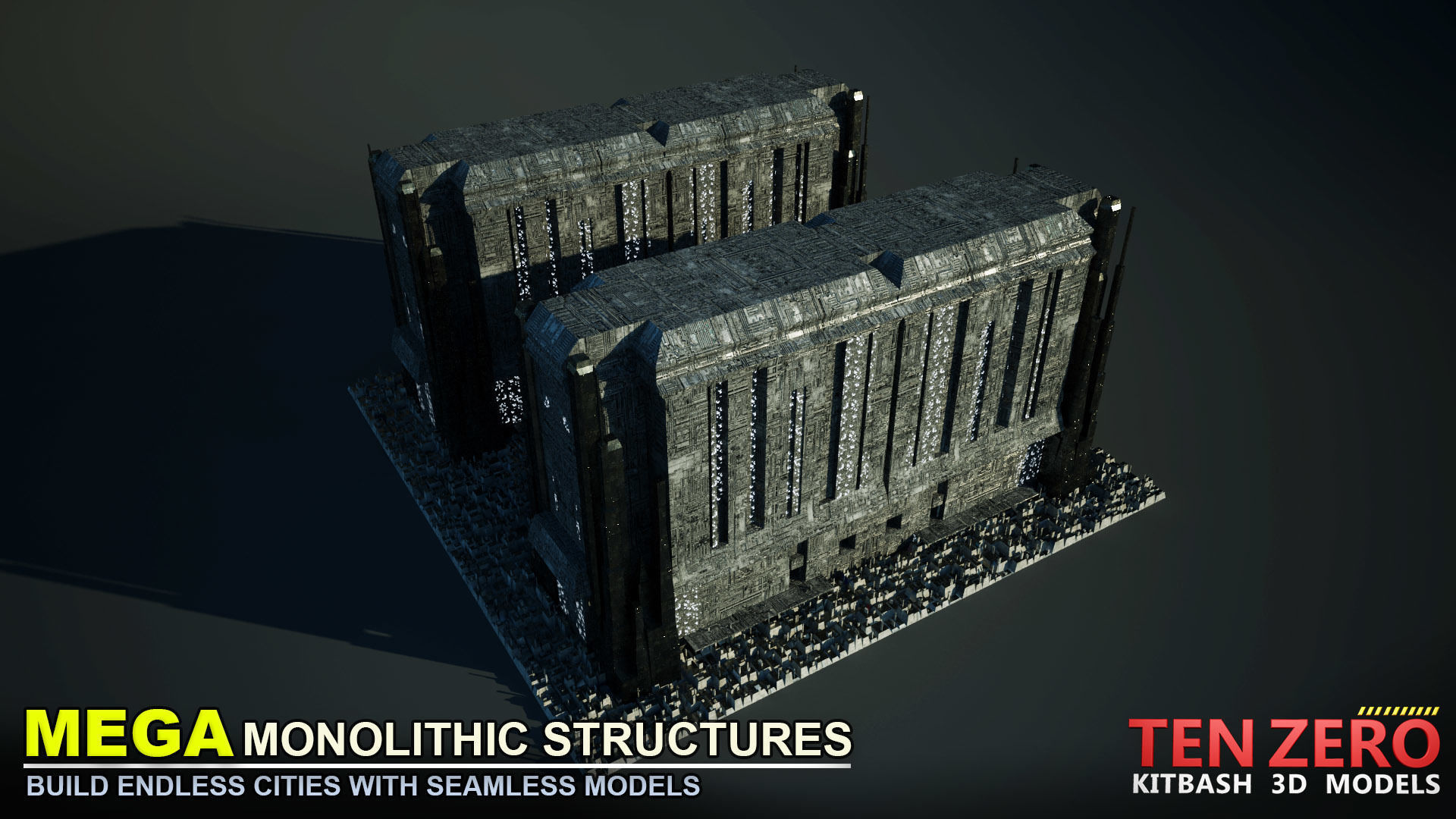 MEGA MONOLITHIC STRUCTURES SCI-FI KITBASH 3D model_18