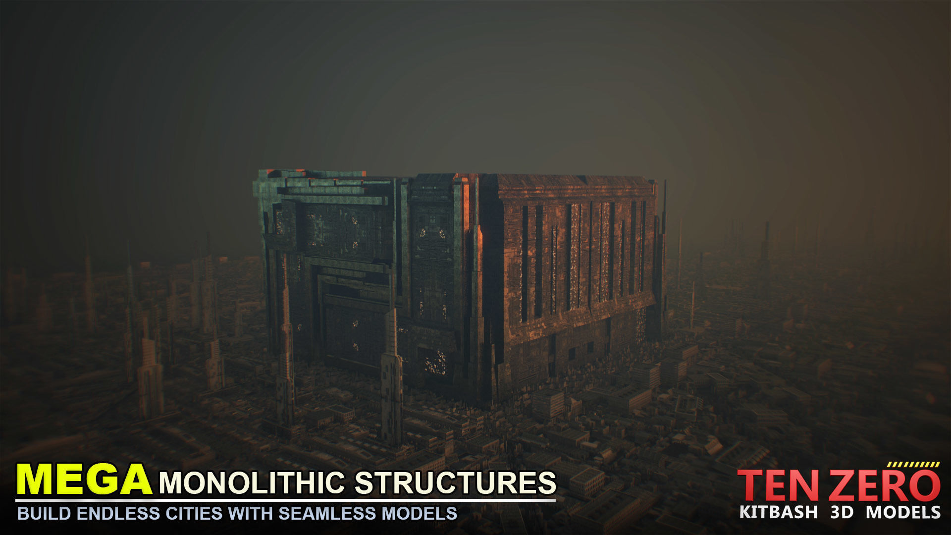 MEGA MONOLITHIC STRUCTURES SCI-FI KITBASH 3D model_16