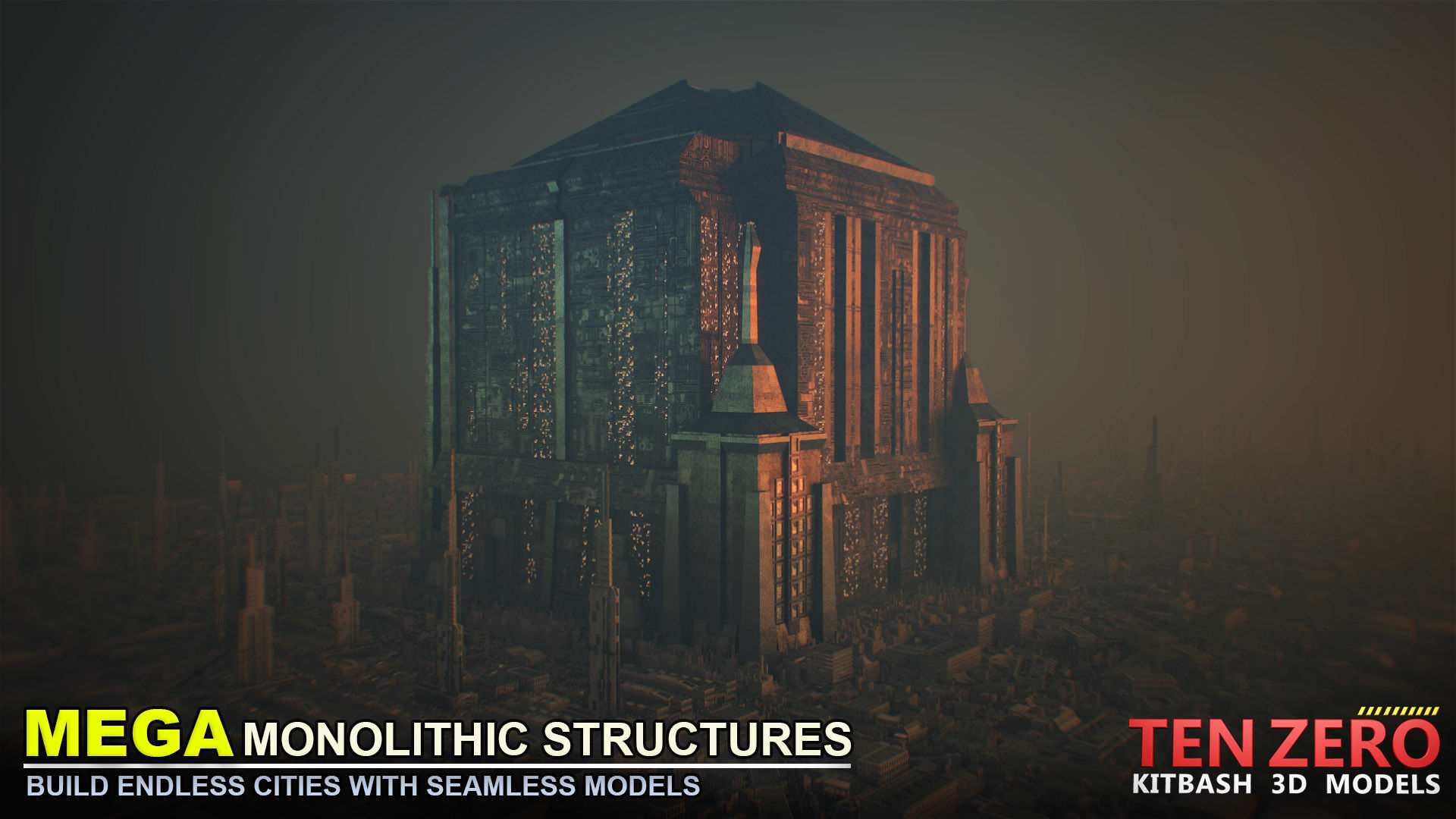 MEGA MONOLITHIC STRUCTURES SCI-FI KITBASH 3D model_6