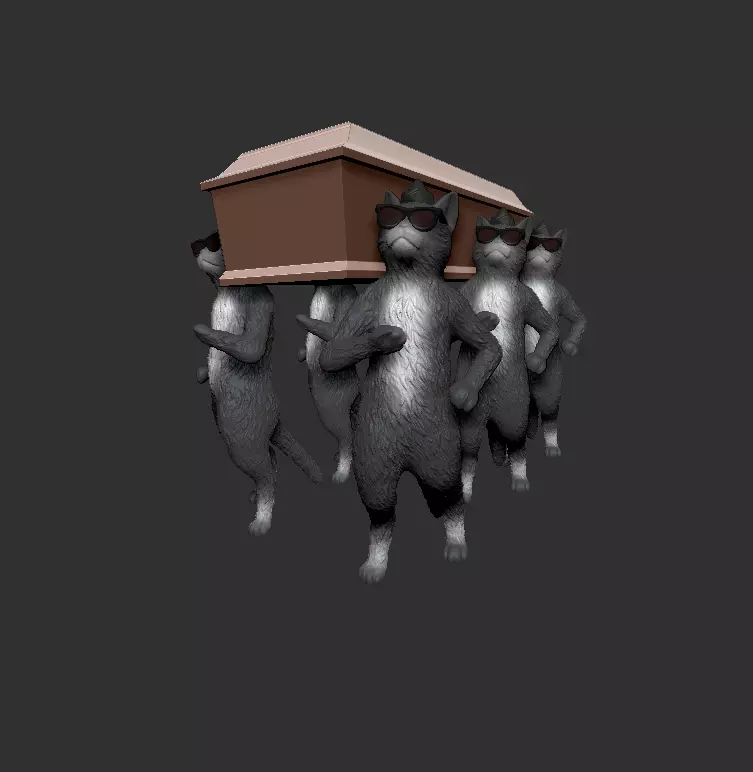 coffin cat dance 3D print model