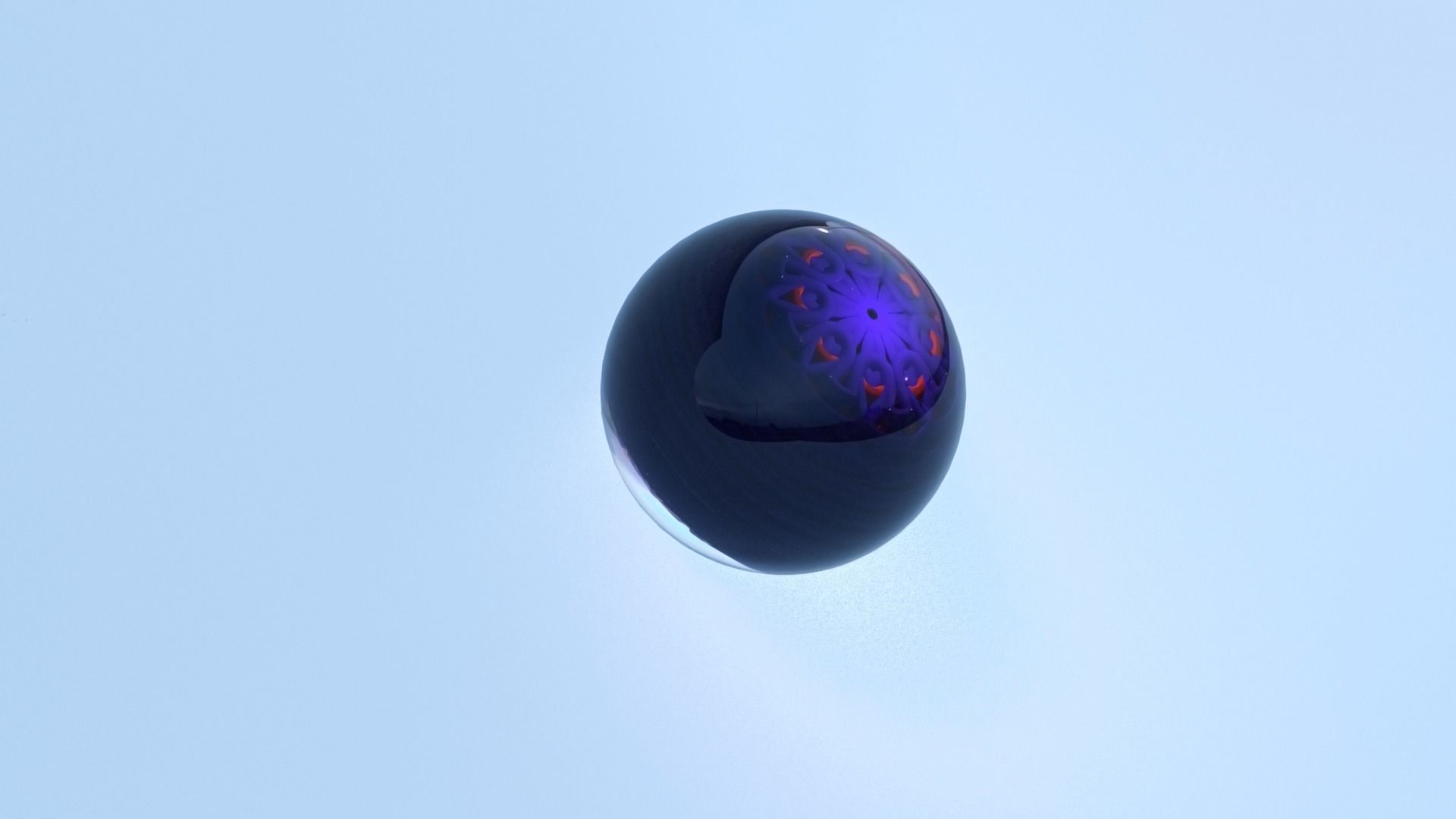 crystal glass black ball 3D model_3