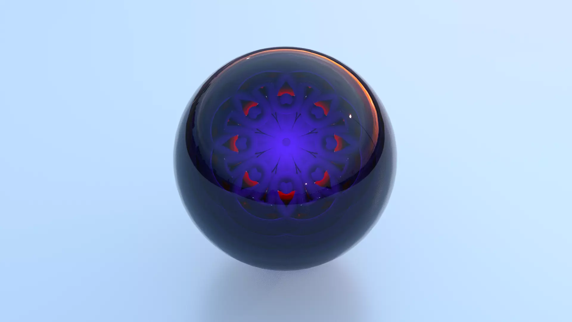 crystal glass black ball 3D model_0