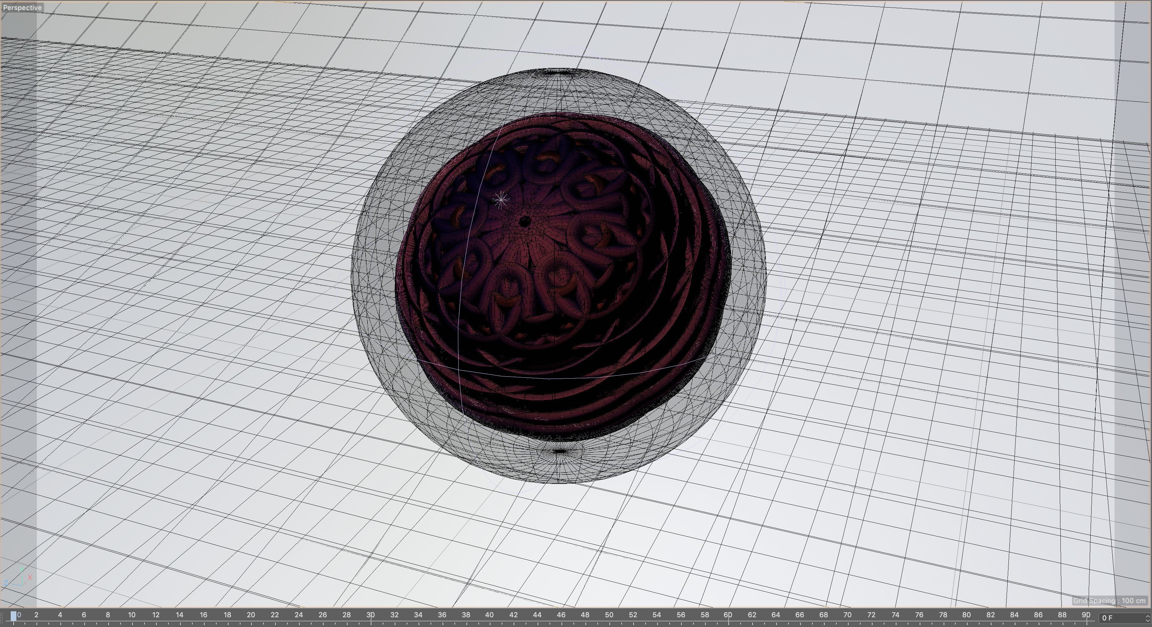 crystal glass black ball 3D model_5