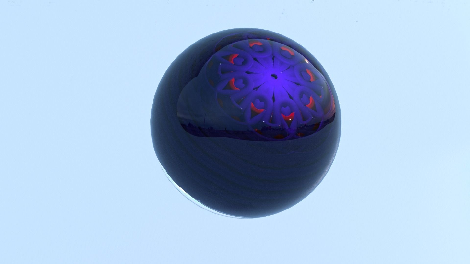 crystal glass black ball 3D model_1