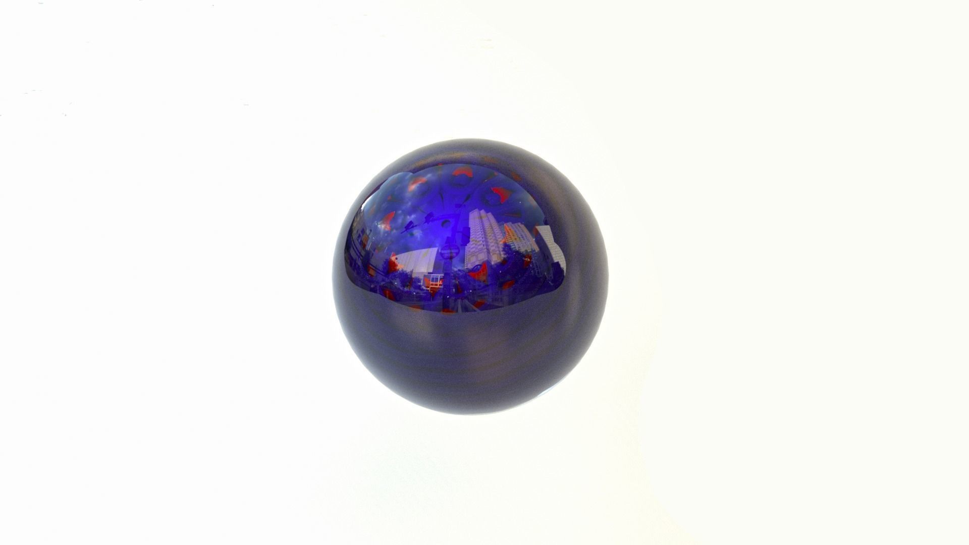 crystal glass black ball 3D model_4