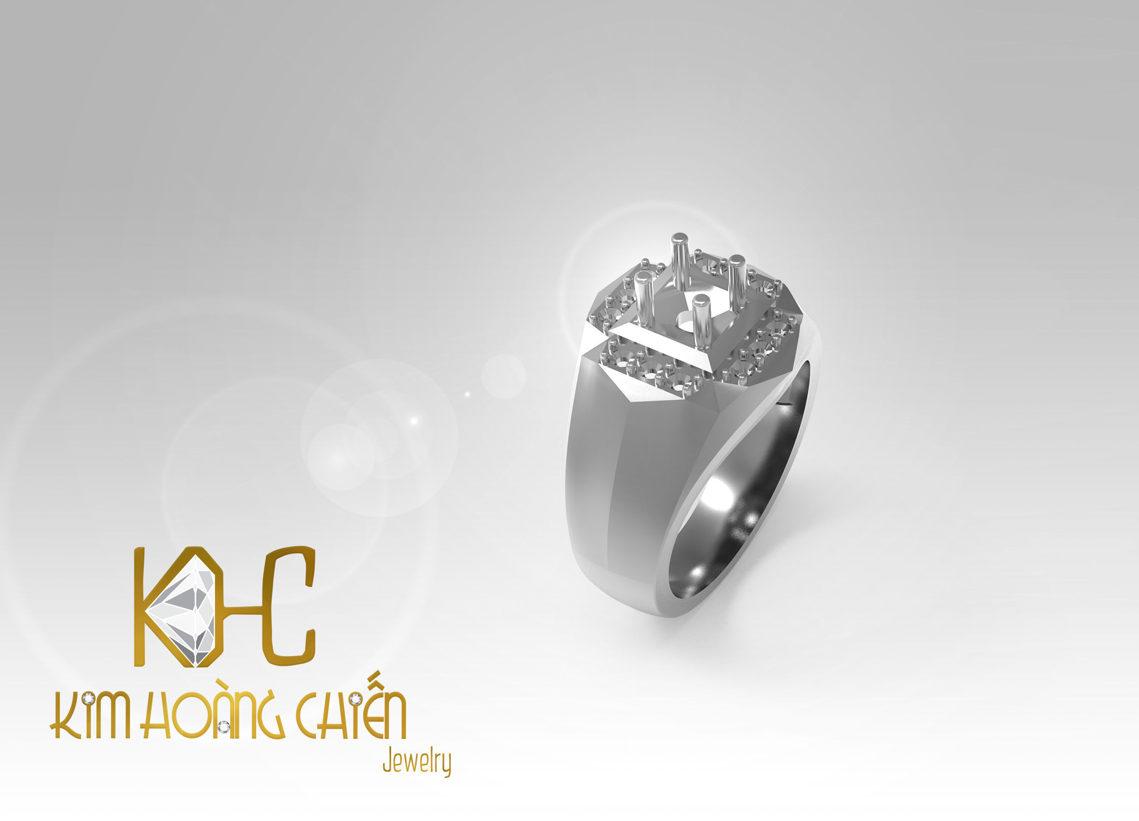 Rings-CC6-with diamond -1 Files 3D print model 3D print model  3D print model_4
