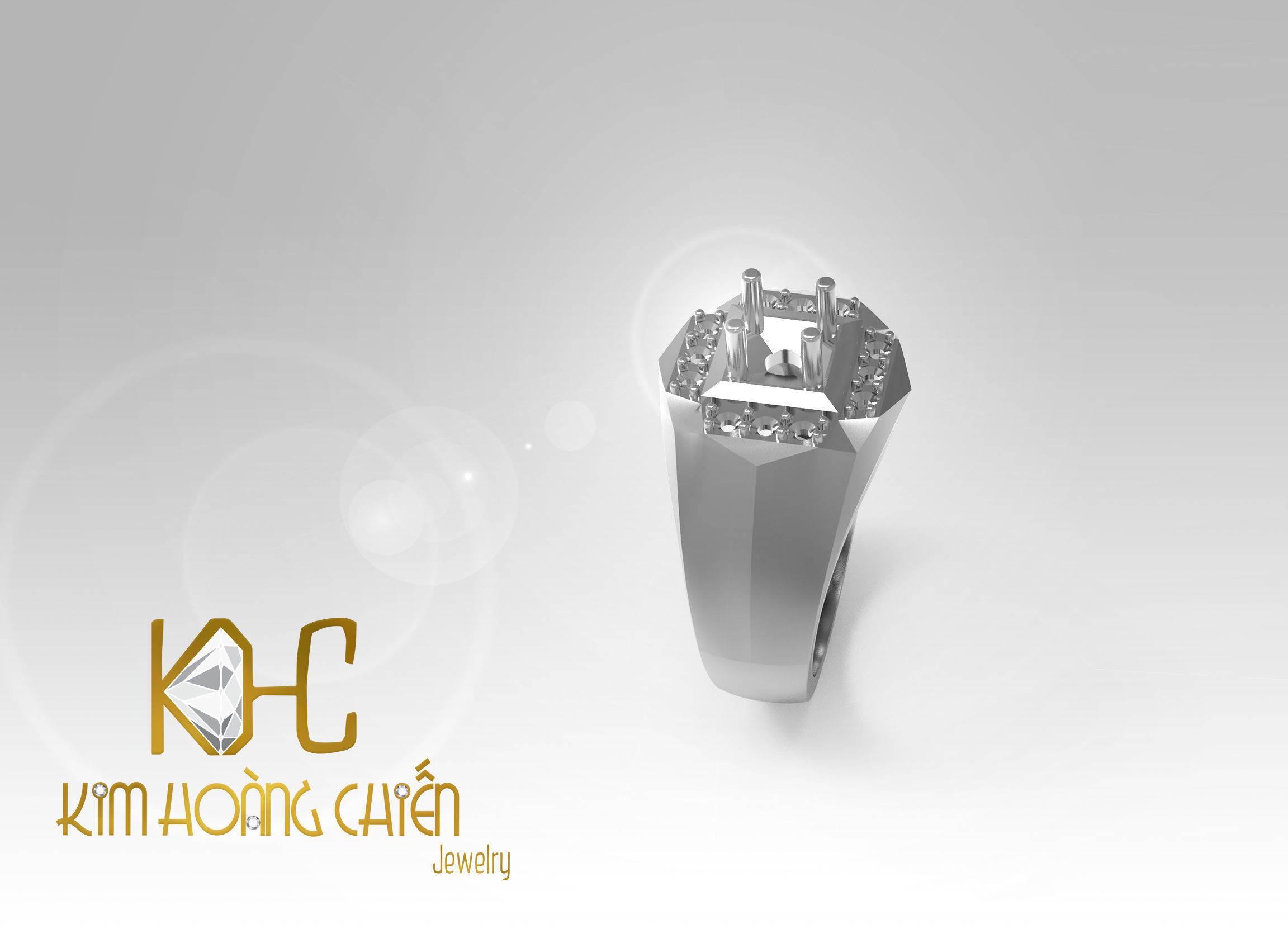 Rings-CC6-with diamond -1 Files 3D print model 3D print model  3D print model_8