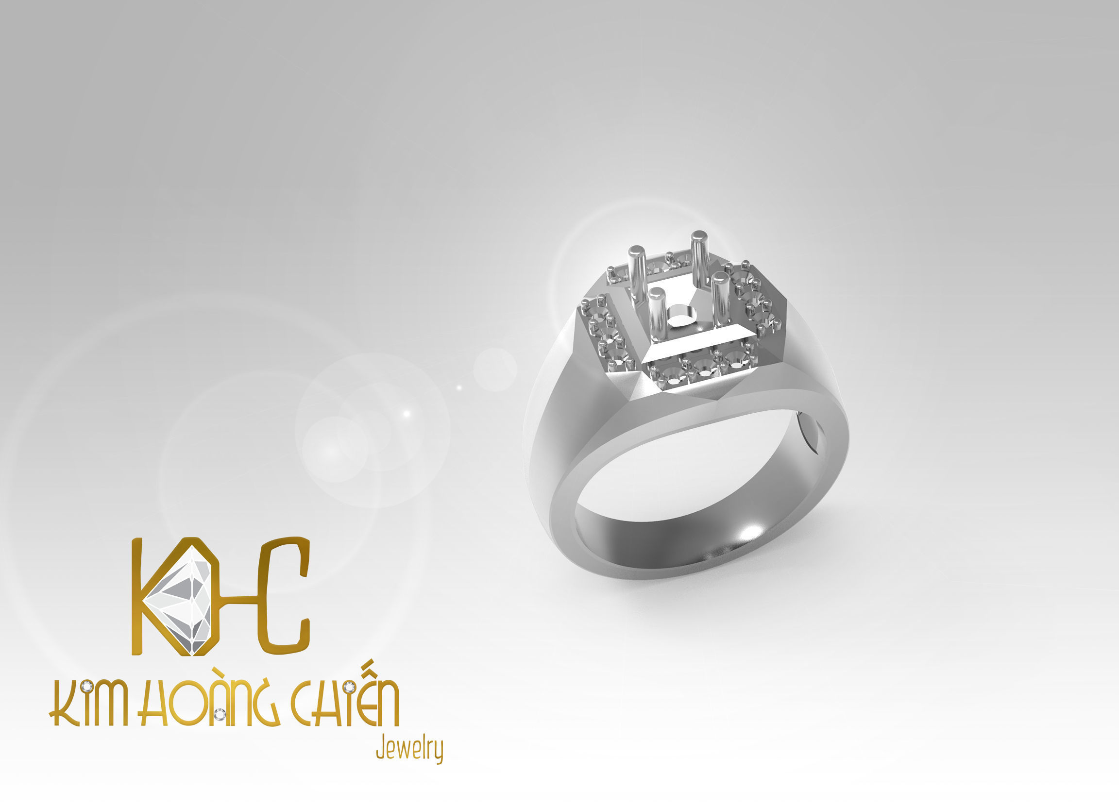 Rings-CC6-with diamond -1 Files 3D print model 3D print model  3D print model_5