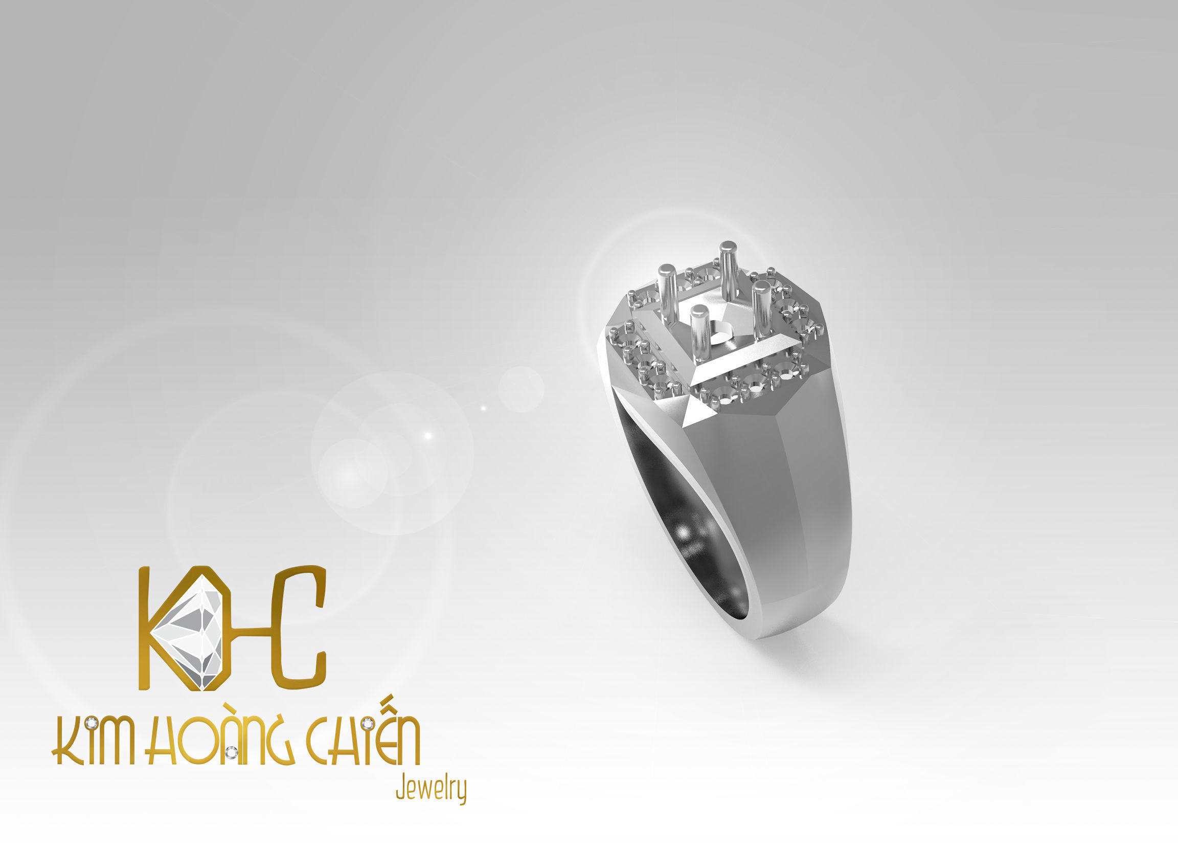 Rings-CC6-with diamond -1 Files 3D print model 3D print model  3D print model_7