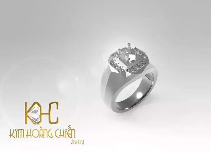 Rings-CC6-with diamond -1 Files 3D print model 3D print model 