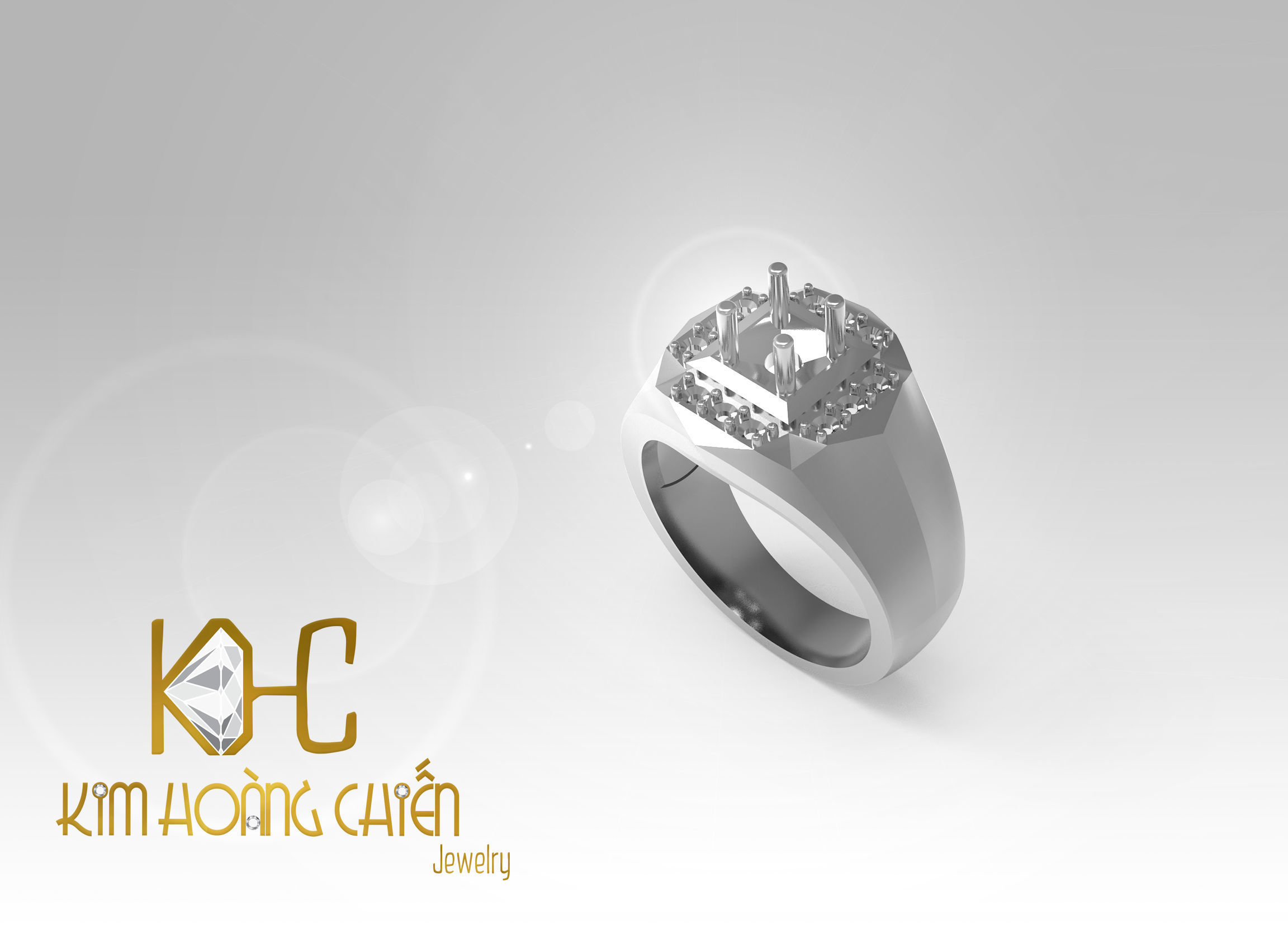 Rings-CC6-with diamond -1 Files 3D print model 3D print model  3D print model_2