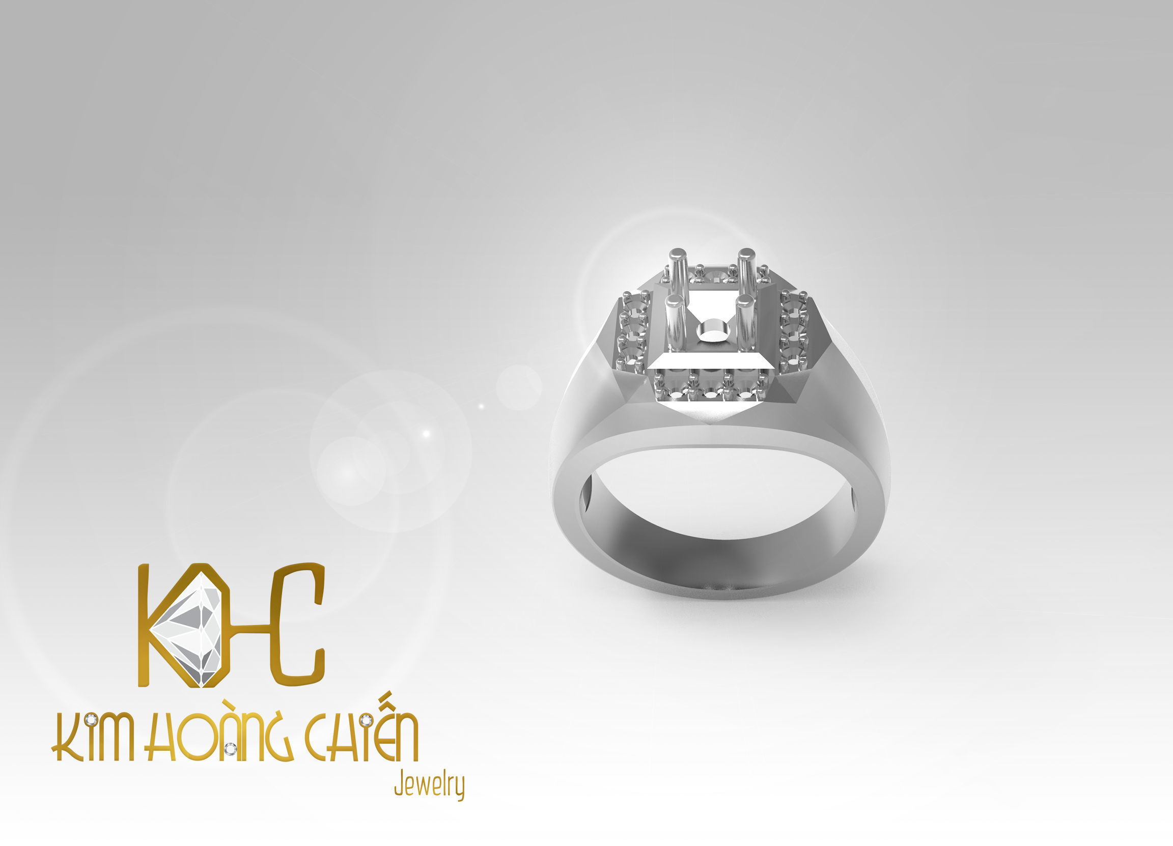 Rings-CC6-with diamond -1 Files 3D print model 3D print model  3D print model_1