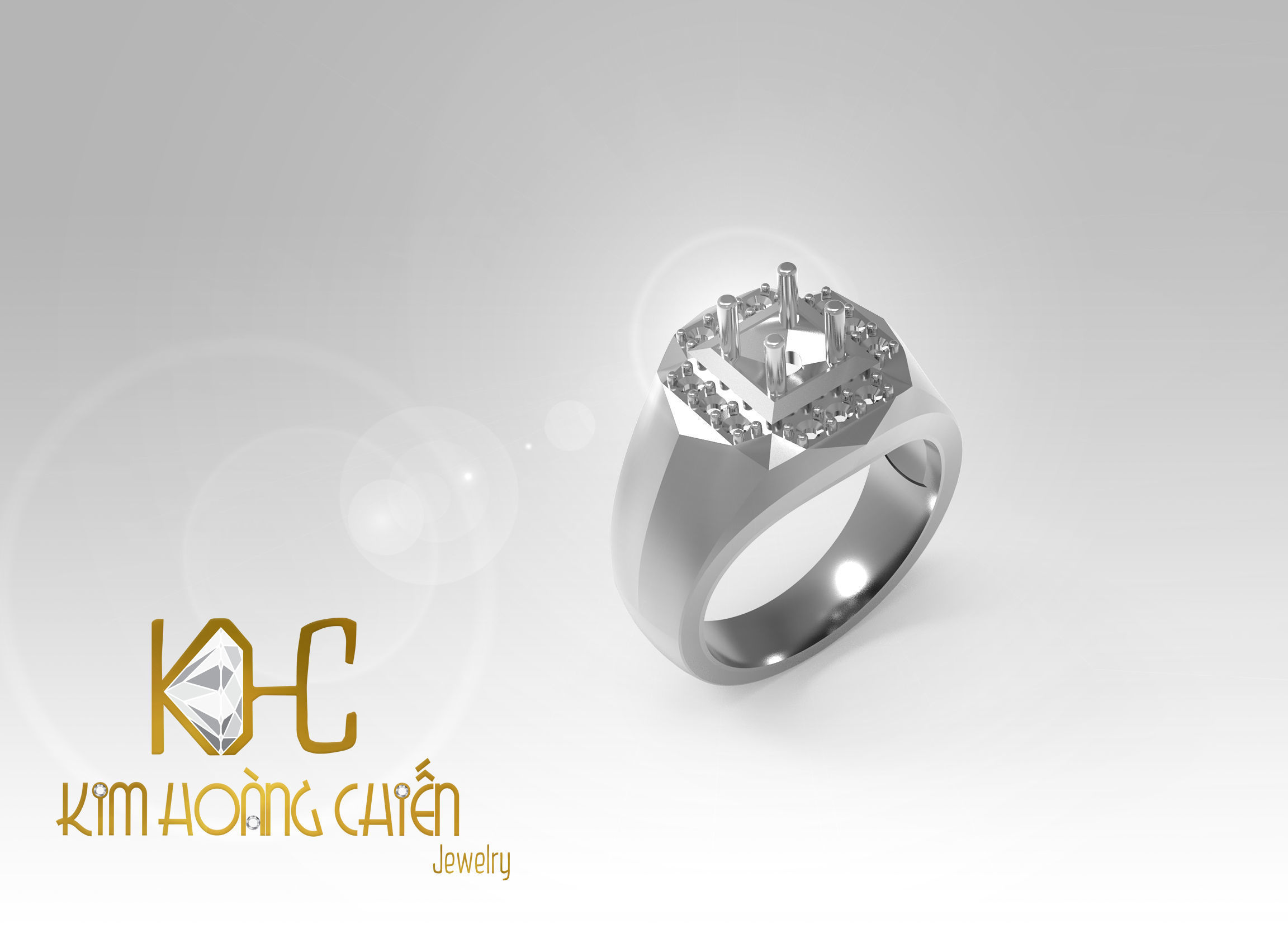 Rings-CC6-with diamond -1 Files 3D print model 3D print model  3D print model_9