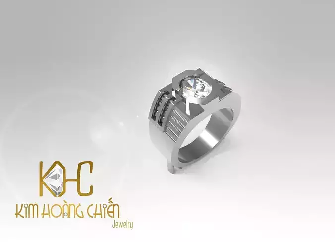 Rings-CC8-with diamond -1 Files 3D print model 3D print model