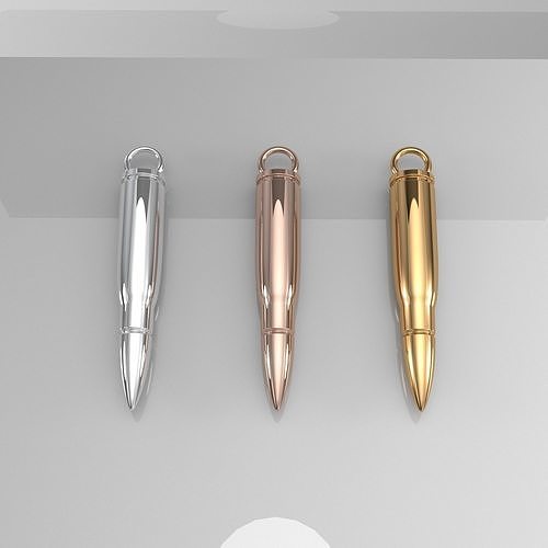 gold bullet  pendant 3D print model