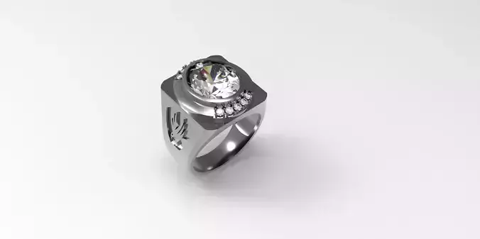 Rings-CC10-with diamond -1 Files 3D print model 3D print model