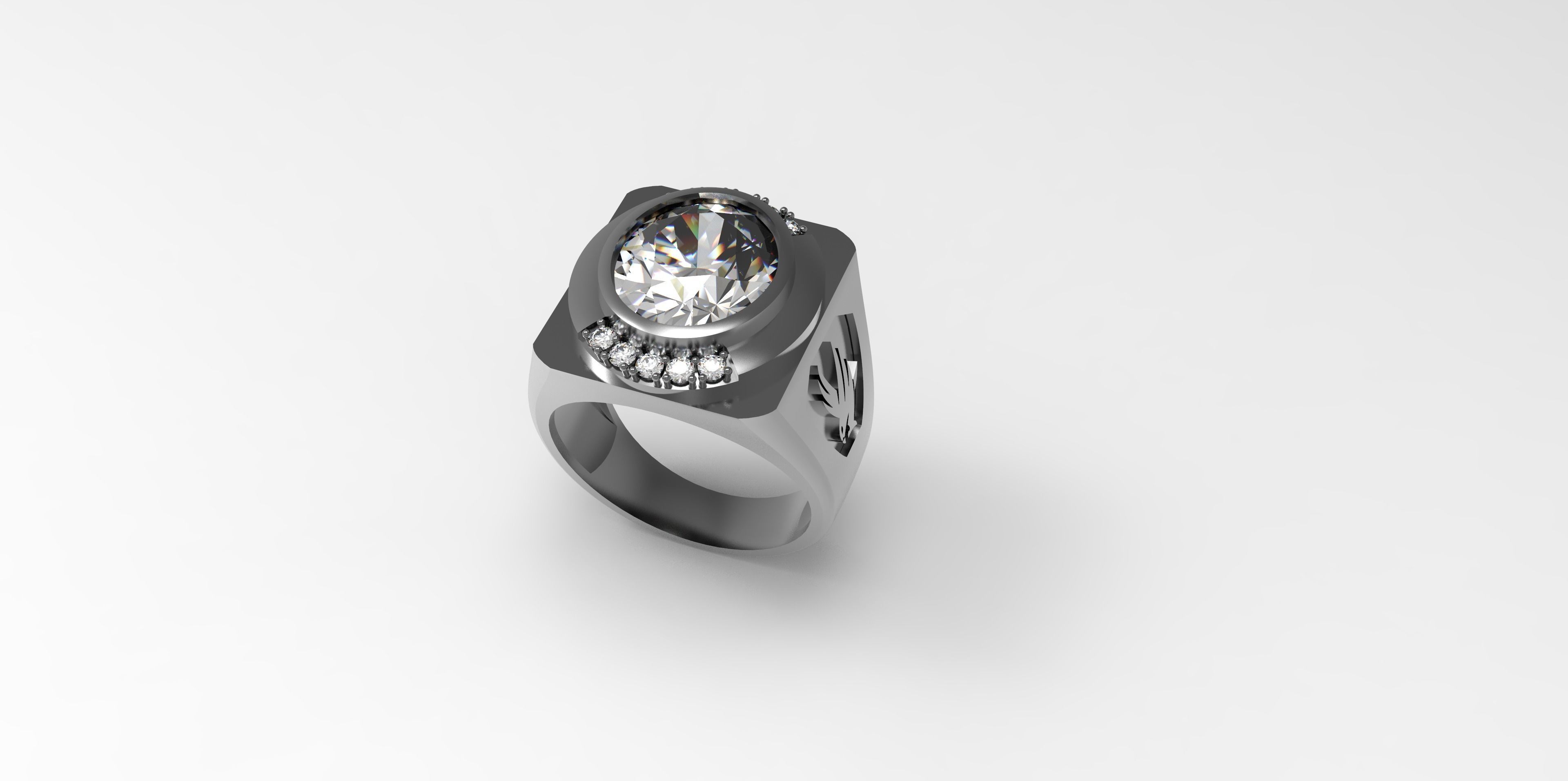 Rings-CC10-with diamond -1 Files 3D print model 3D print model_7