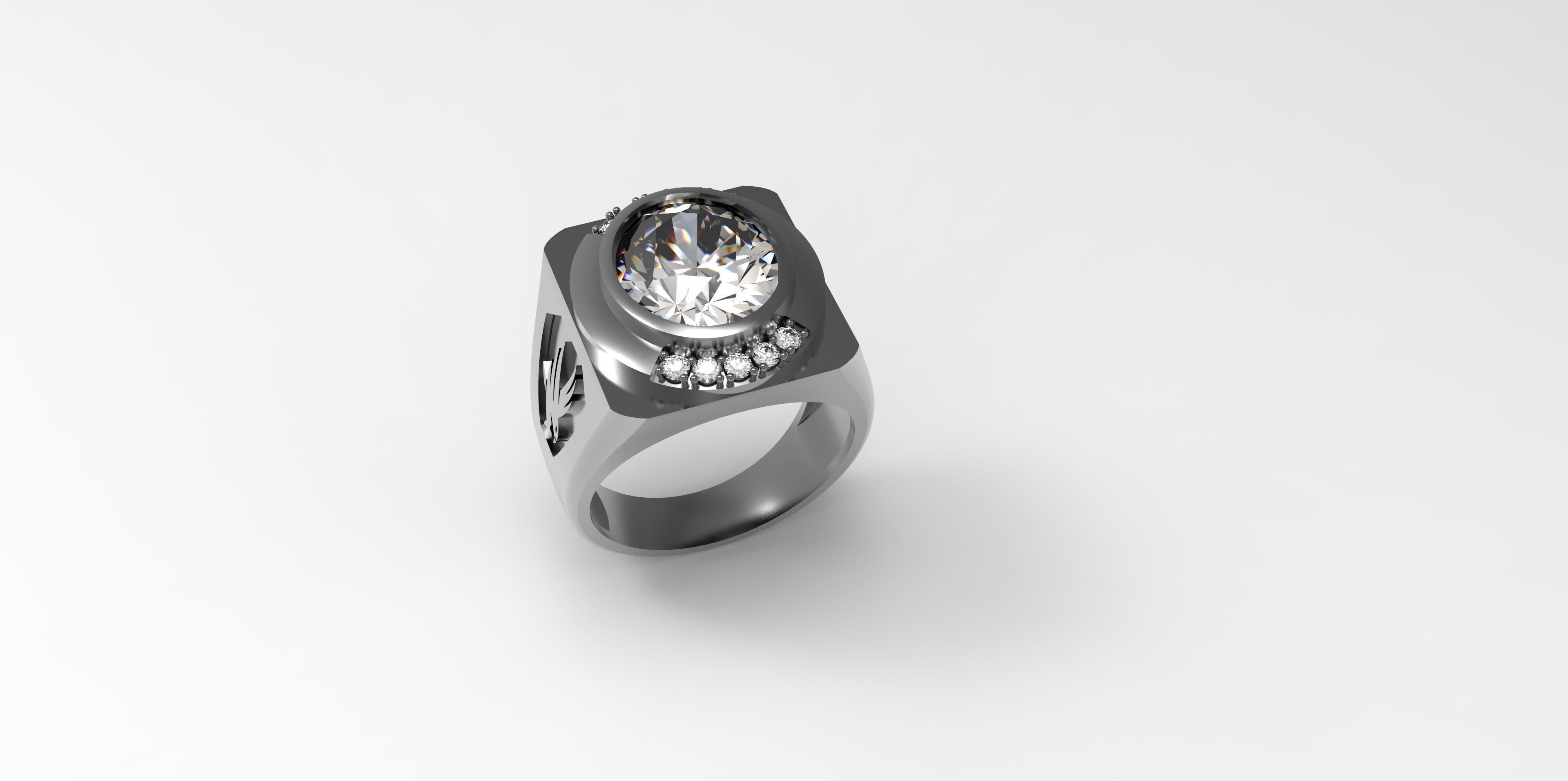 Rings-CC10-with diamond -1 Files 3D print model 3D print model_6