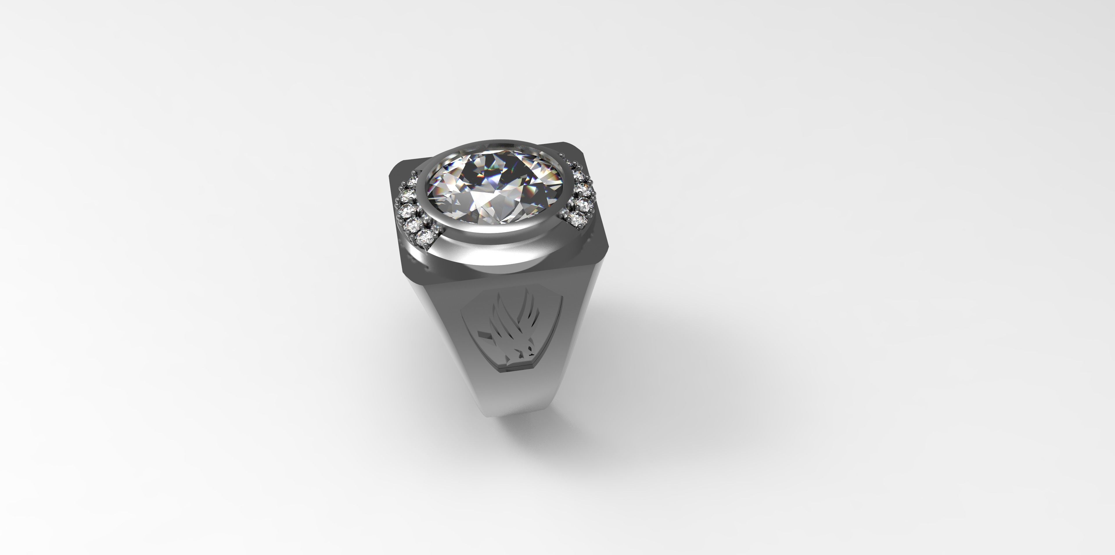 Rings-CC10-with diamond -1 Files 3D print model 3D print model_4