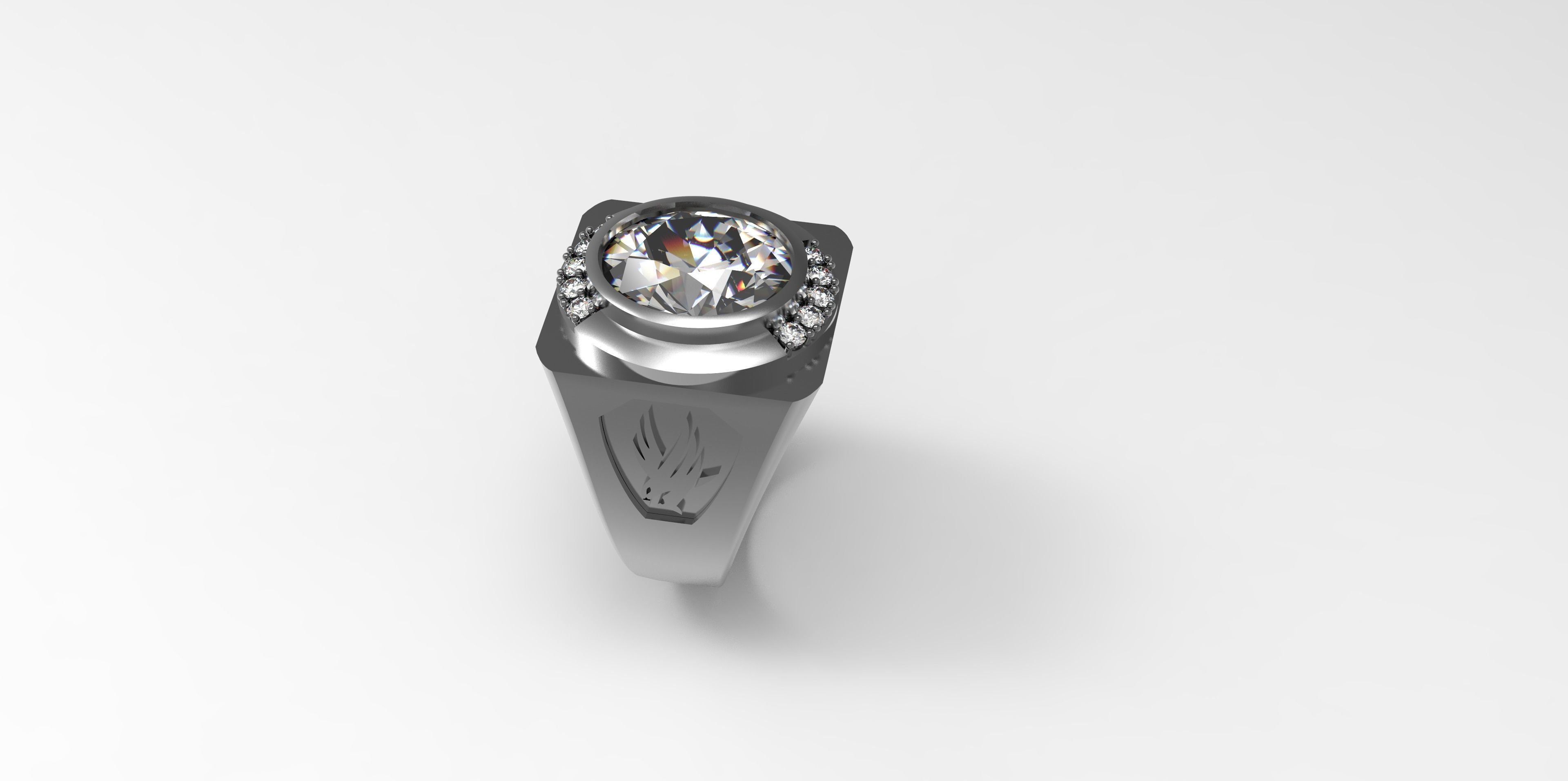 Rings-CC10-with diamond -1 Files 3D print model 3D print model_9