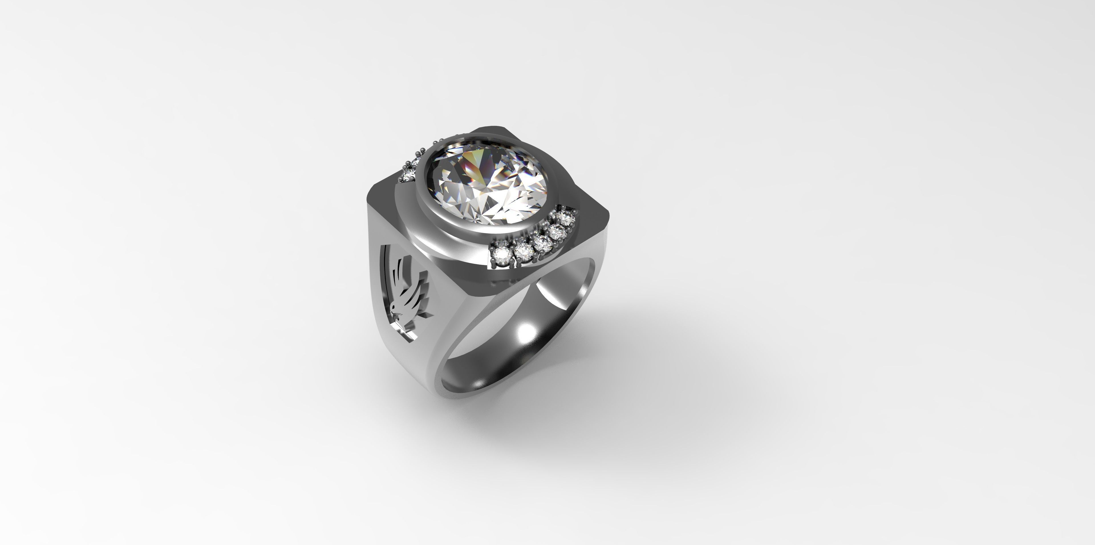 Rings-CC10-with diamond -1 Files 3D print model 3D print model_1