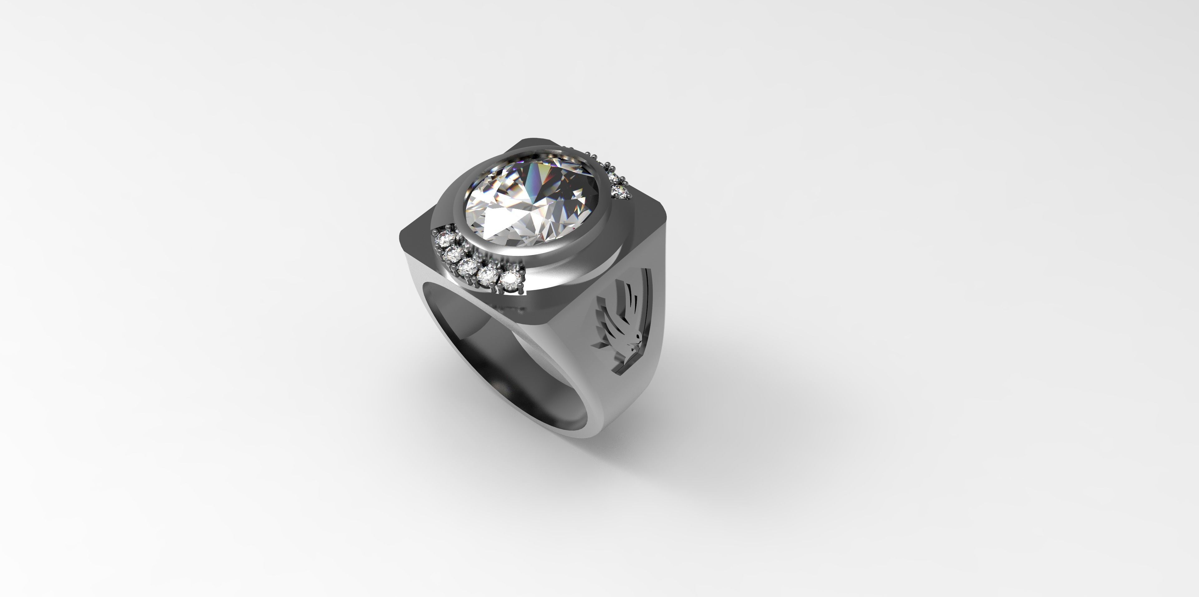 Rings-CC10-with diamond -1 Files 3D print model 3D print model_3