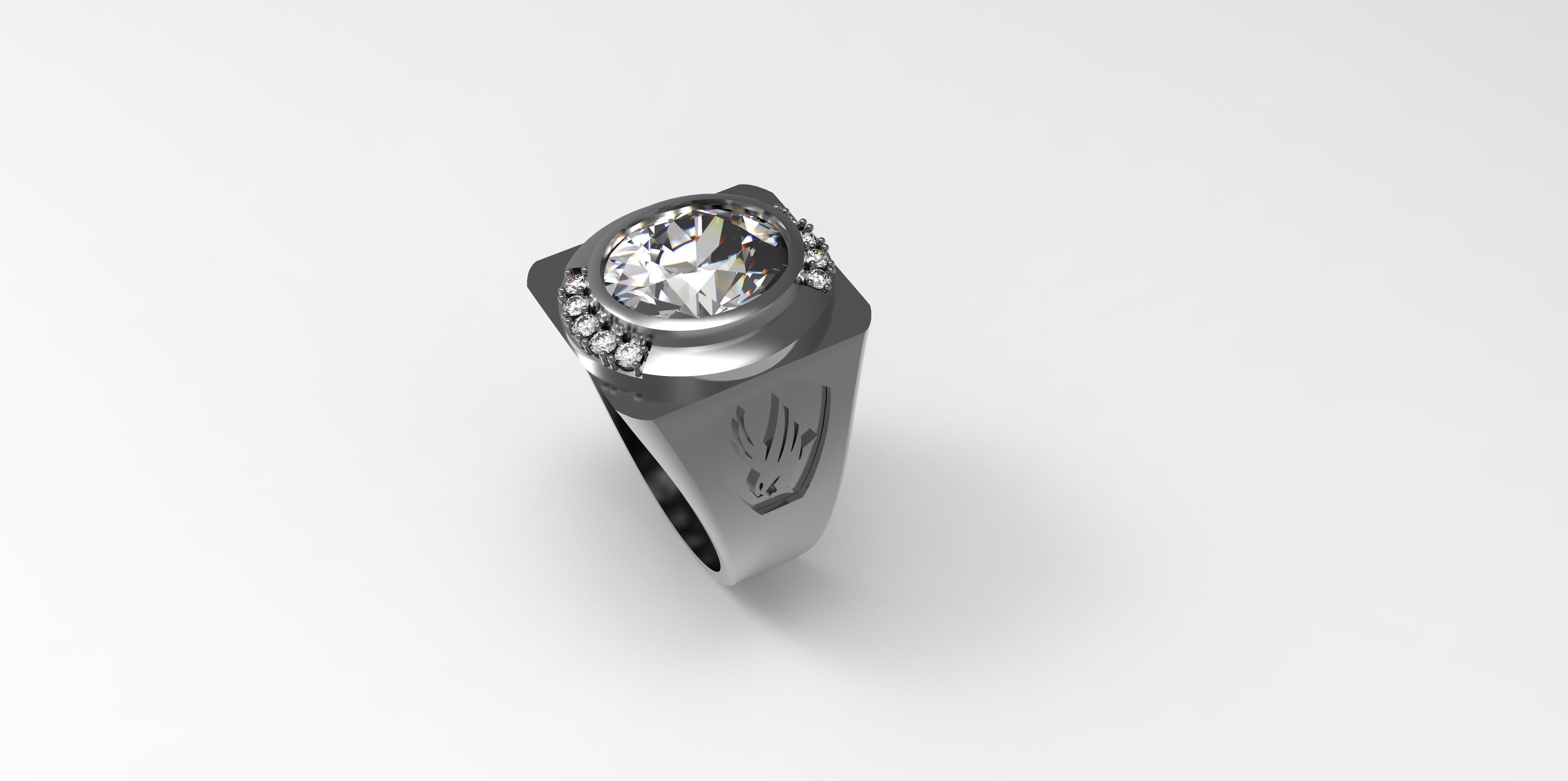 Rings-CC10-with diamond -1 Files 3D print model 3D print model_8