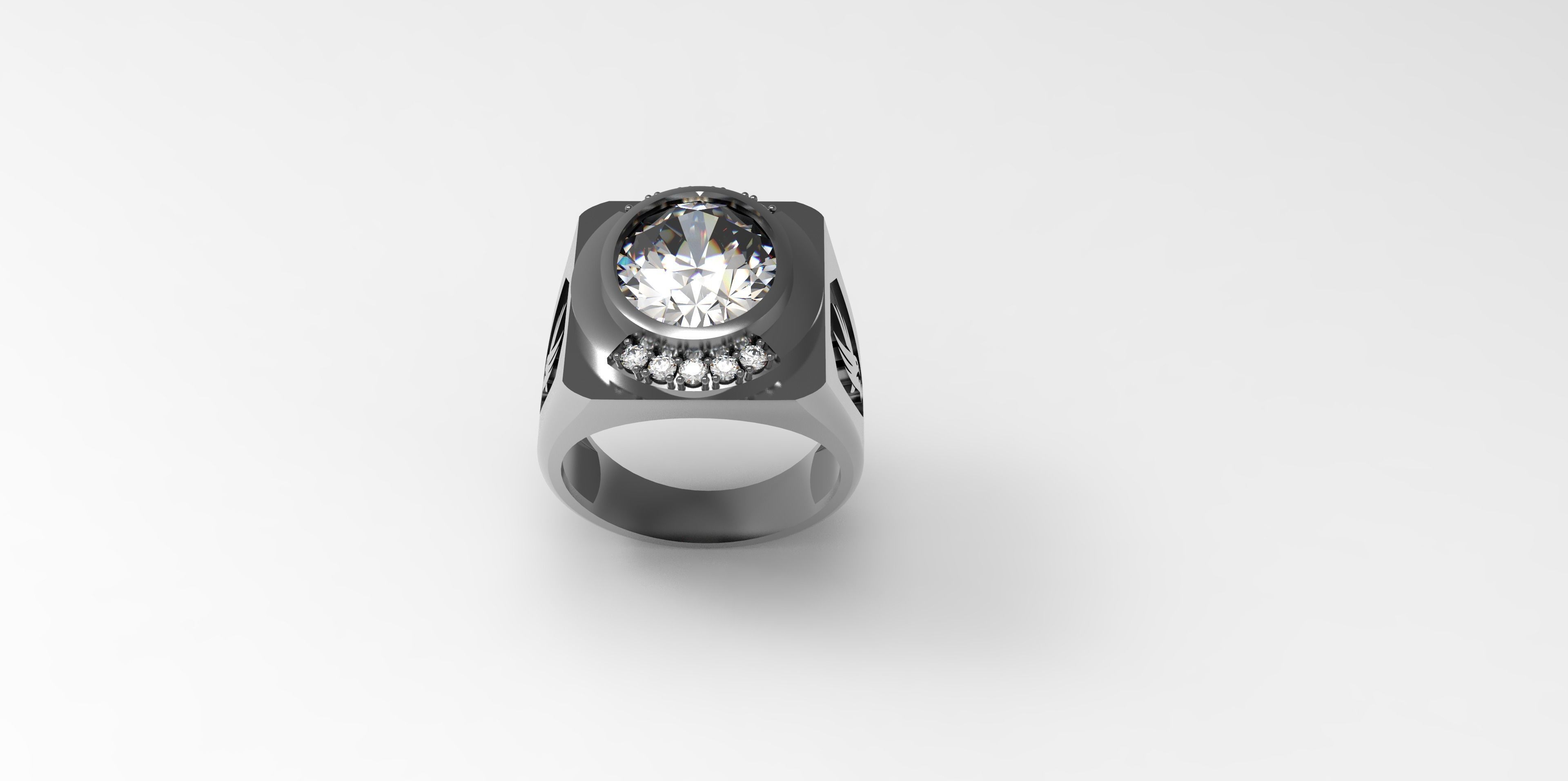 Rings-CC10-with diamond -1 Files 3D print model 3D print model_2