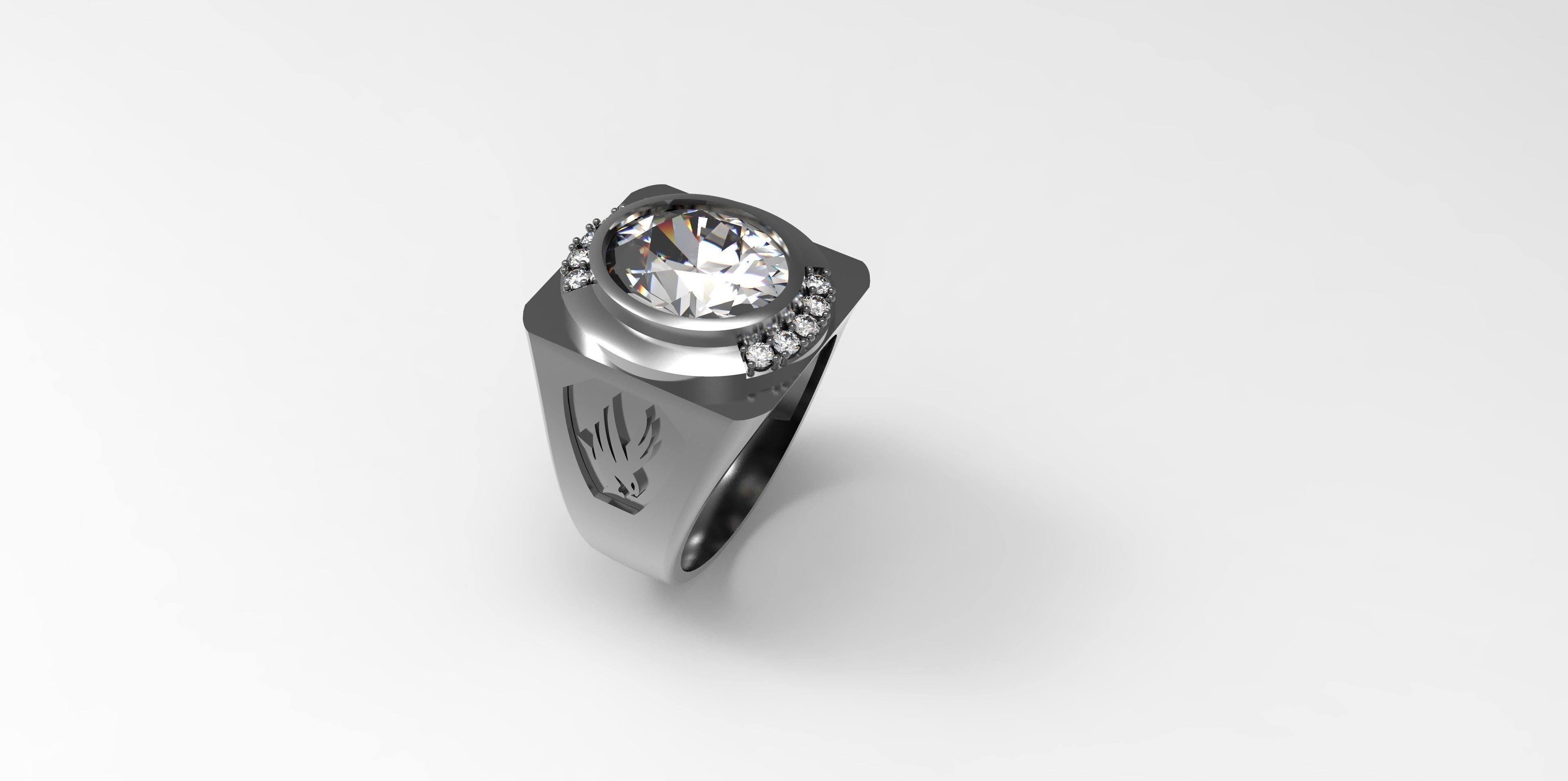 Rings-CC10-with diamond -1 Files 3D print model 3D print model_5