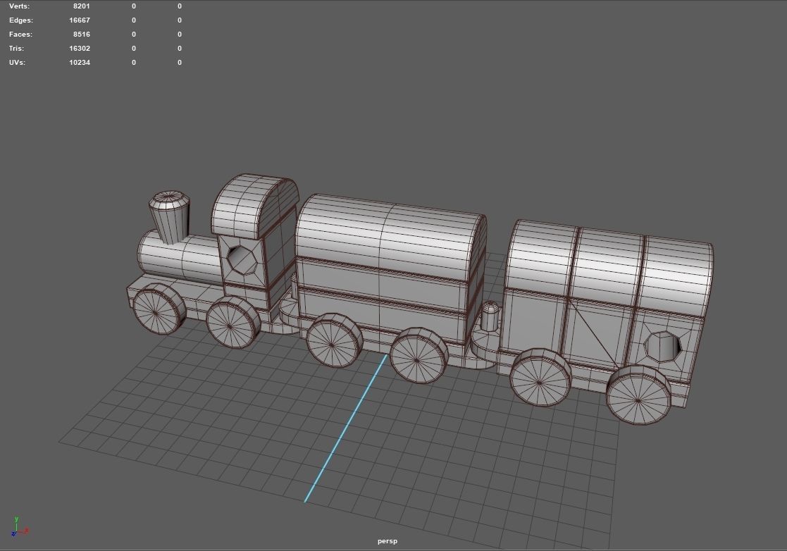 Train Toy  I PBR Model 3D model Low-poly 3D model_1