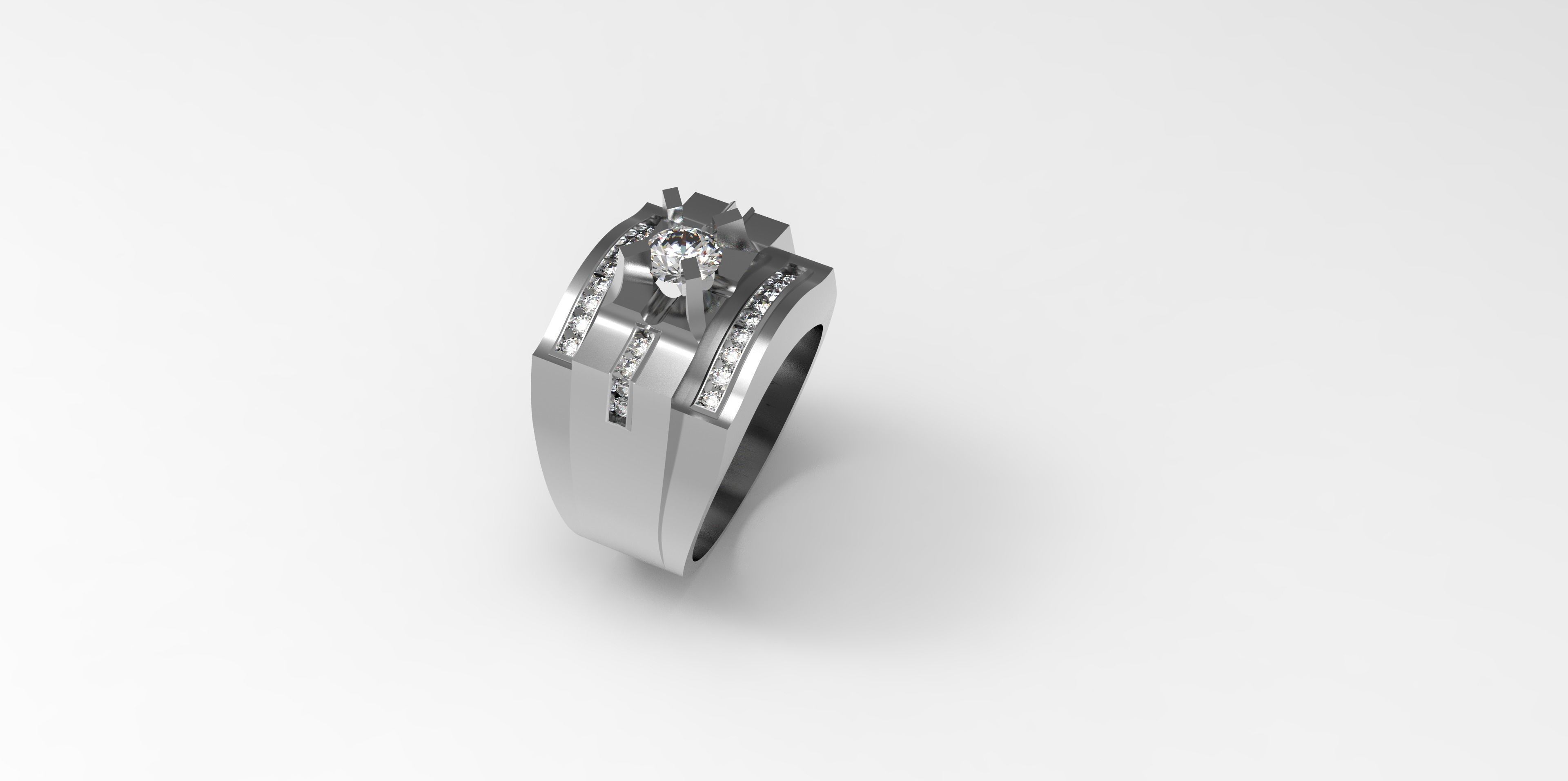 Rings-CC11-with diamond -1 Files 3D print model 3D print model 3D print model_5