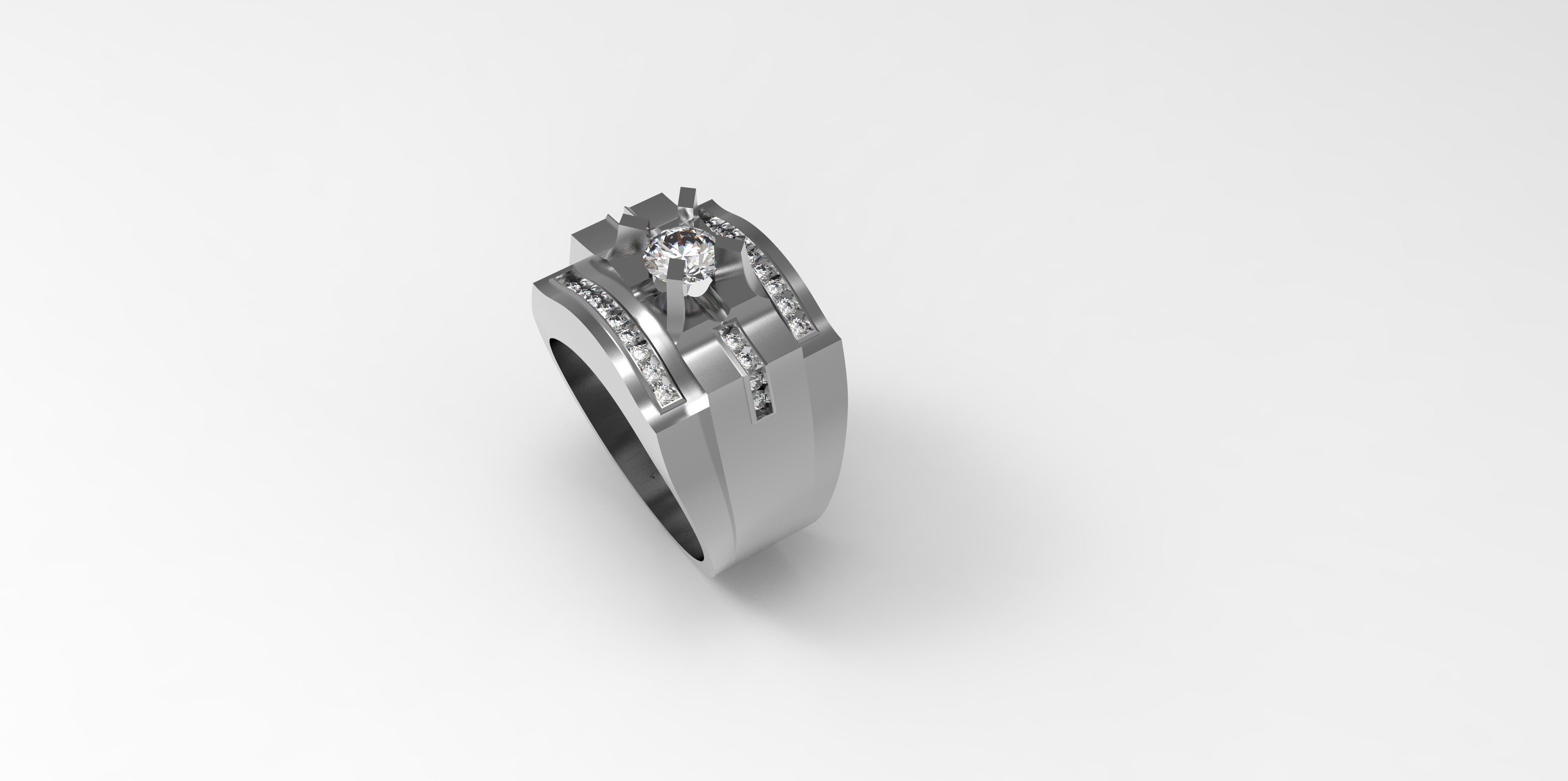 Rings-CC11-with diamond -1 Files 3D print model 3D print model 3D print model_8
