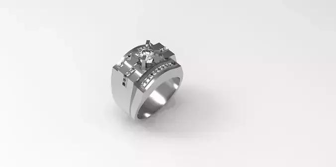 Rings-CC11-with diamond -1 Files 3D print model 3D print model 3D print model