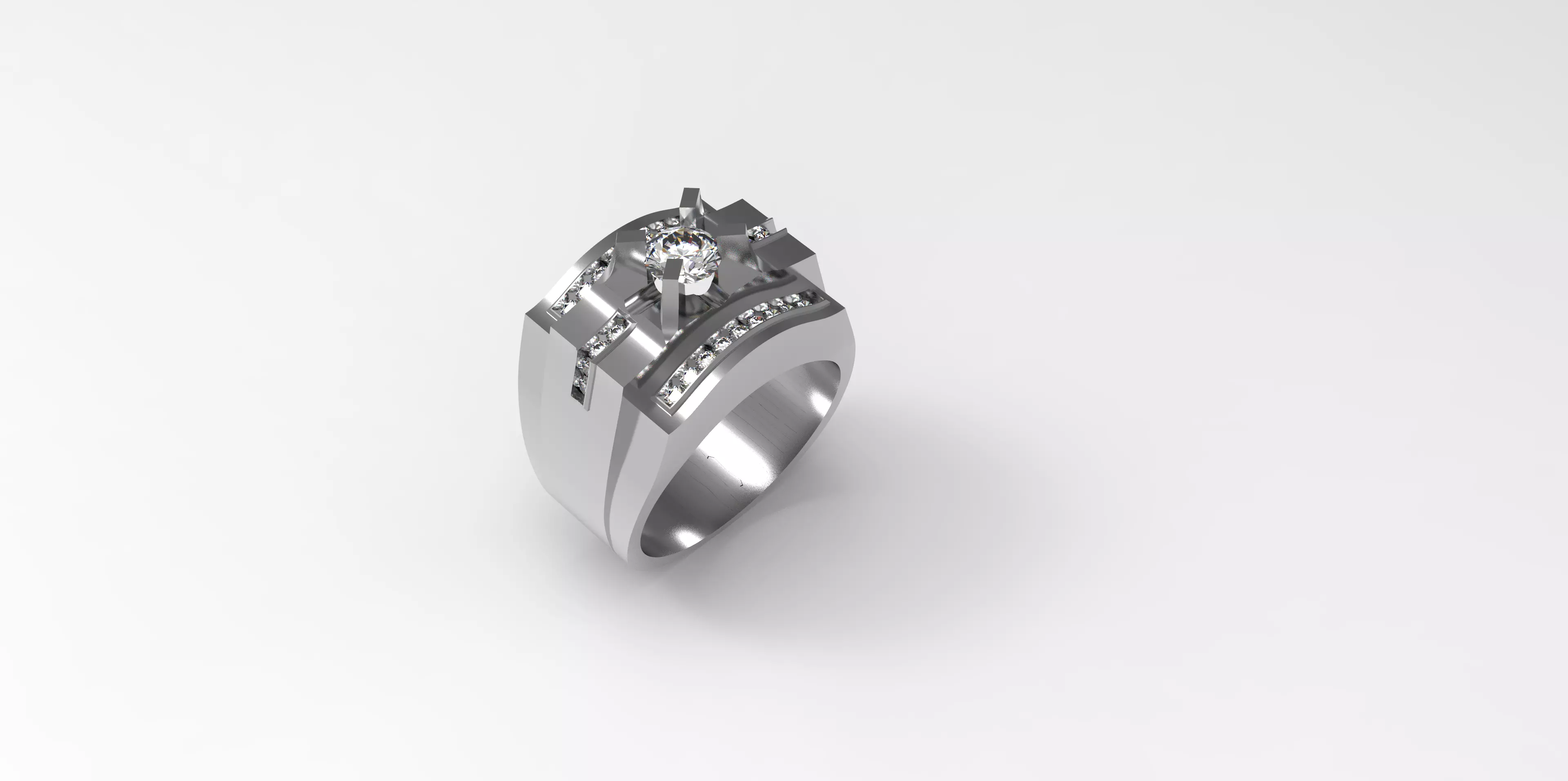 Rings-CC11-with diamond -1 Files 3D print model 3D print model 3D print model_0
