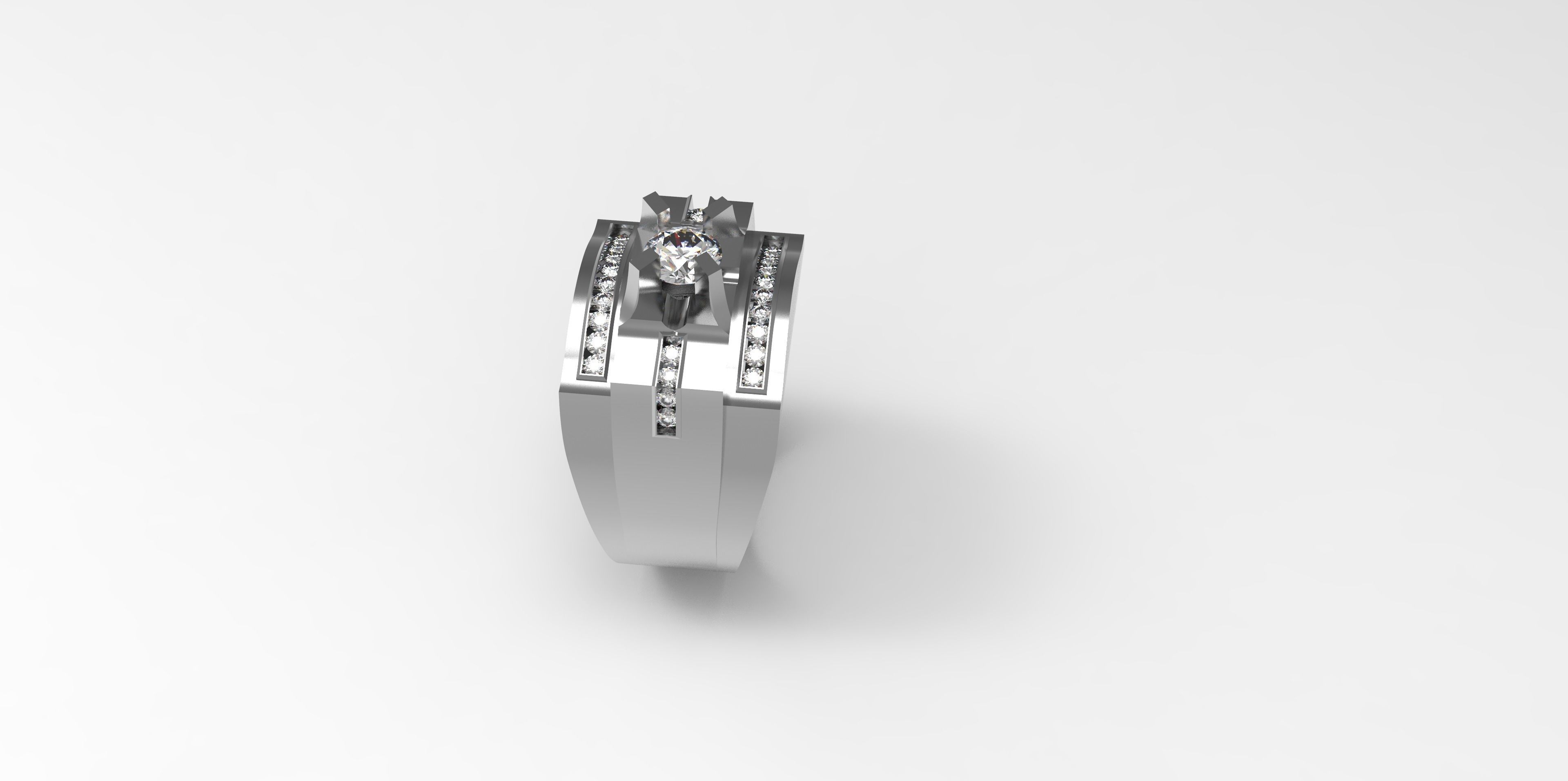 Rings-CC11-with diamond -1 Files 3D print model 3D print model 3D print model_9
